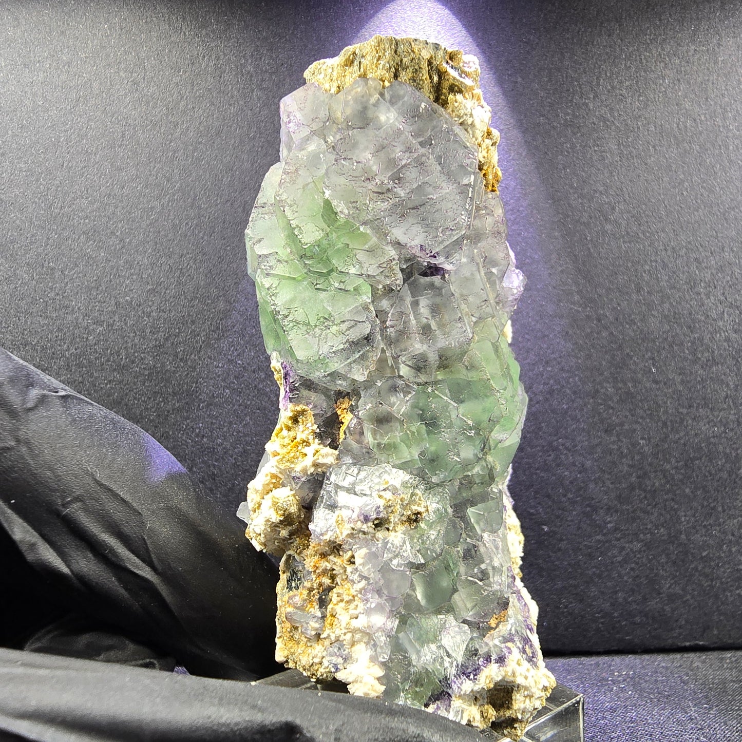 Phantom Fluorit Muskovit Orthoklas auf Schörl Turmalin 74*37*34mm Erongo Namibia