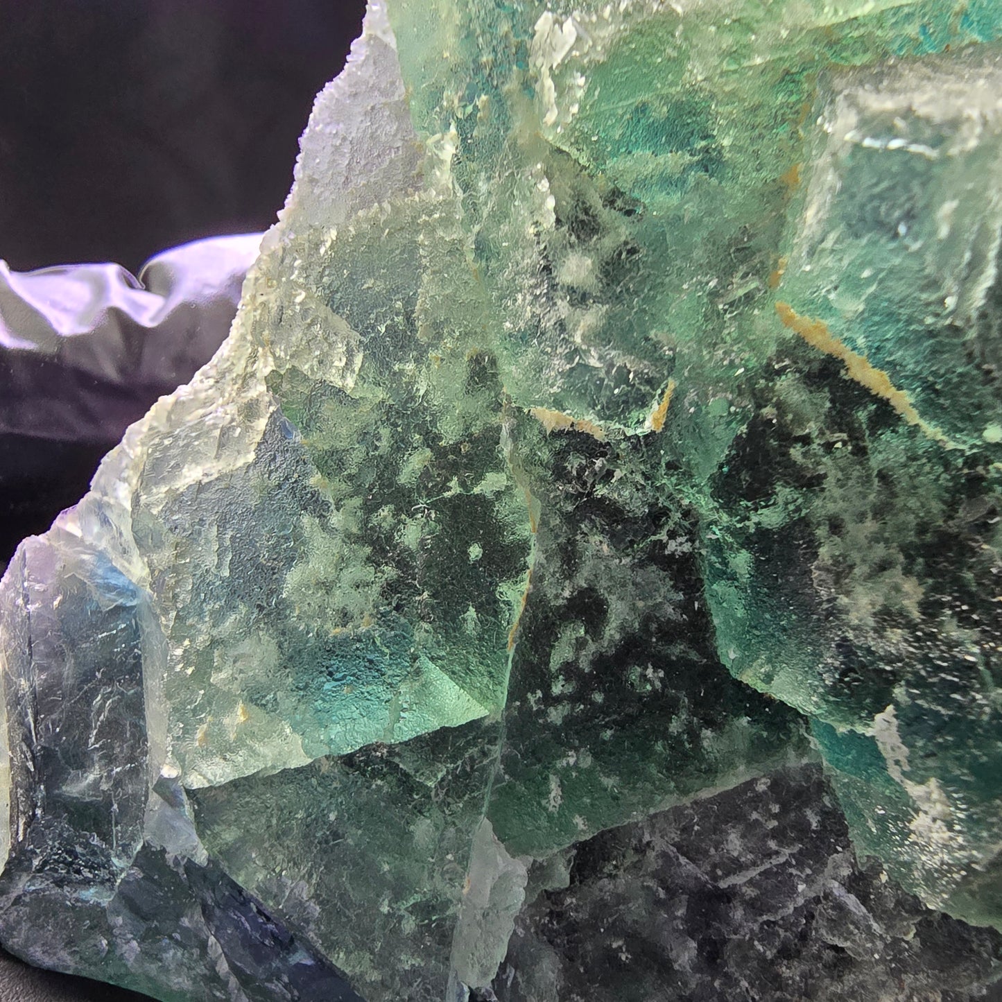 Große Phantom Fluorit XX Oktaeder Stufe grün blau 110*77*71mm aus Erongo Namibia