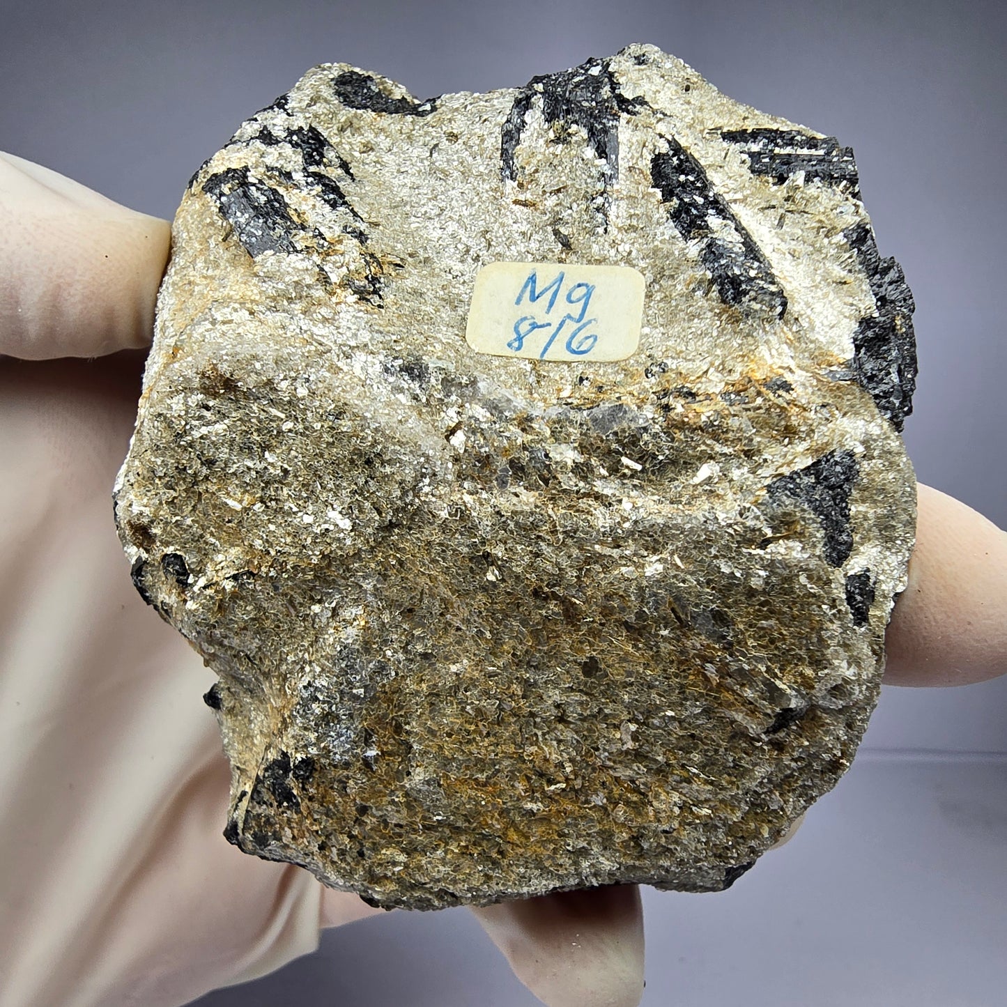 Seltene Schörl Turmalin auf Matrix Stufe 76*63*32mm Namibia Mineraliensammlung