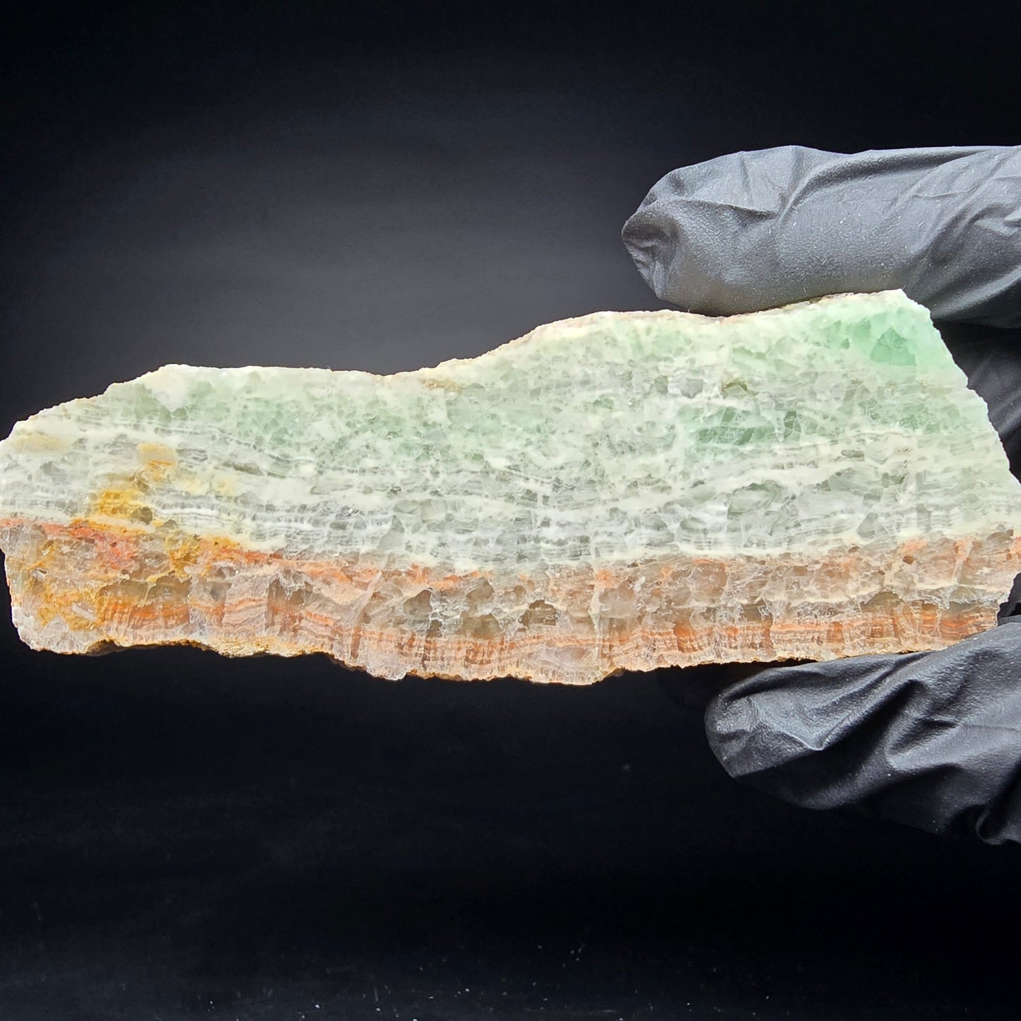 Schöner Fluorit Anschnitt grün rot 114*39*15mm Unbekannt Mineraliensammlung