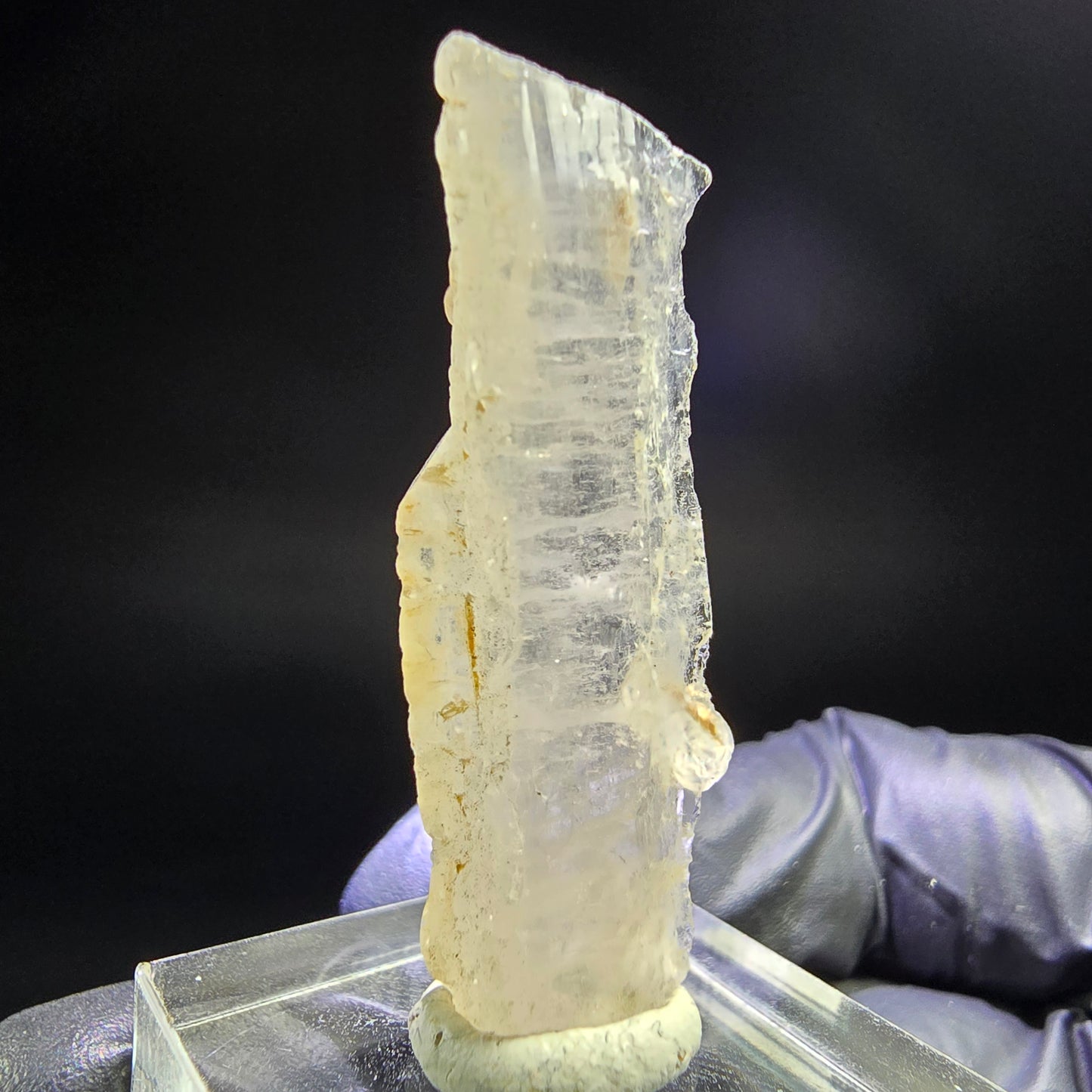 Seltener Kunzit Spodumen Kristall weiß UV Mineral 41*15*6mm Brasilien Sammlung