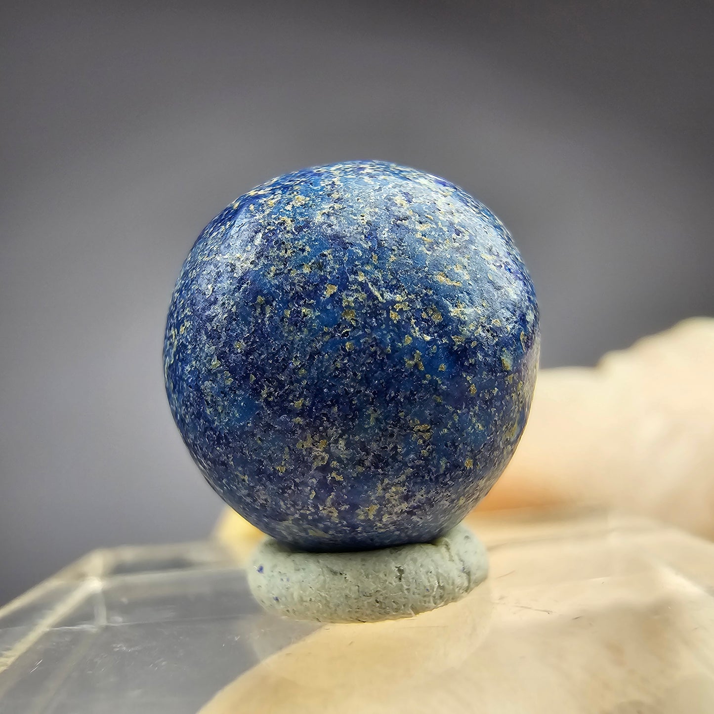 Seltene große Azurit Blueberry - poliert 14,6mm Durchmesser aus USA, New Mexico
