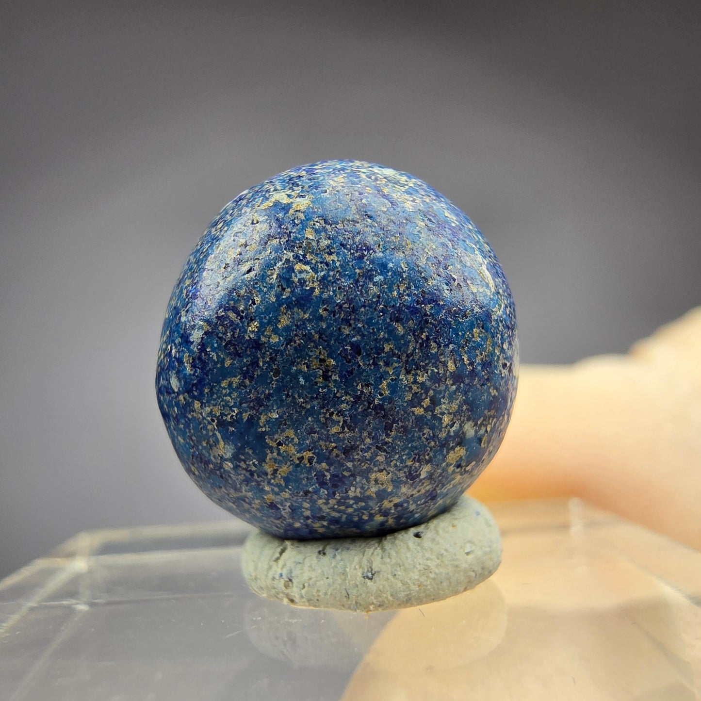 Seltene große Azurit Blueberry - poliert 14,6mm Durchmesser aus USA, New Mexico