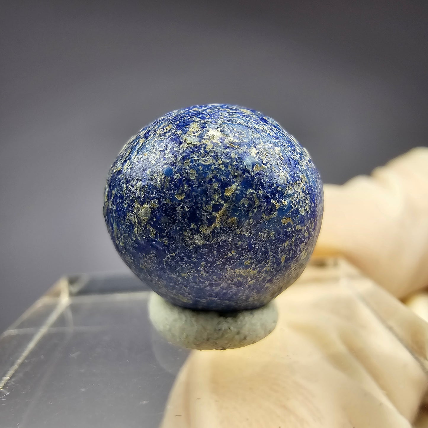 Seltene große Azurit Blueberry - poliert 14,4mm Durchmesser aus USA, New Mexico