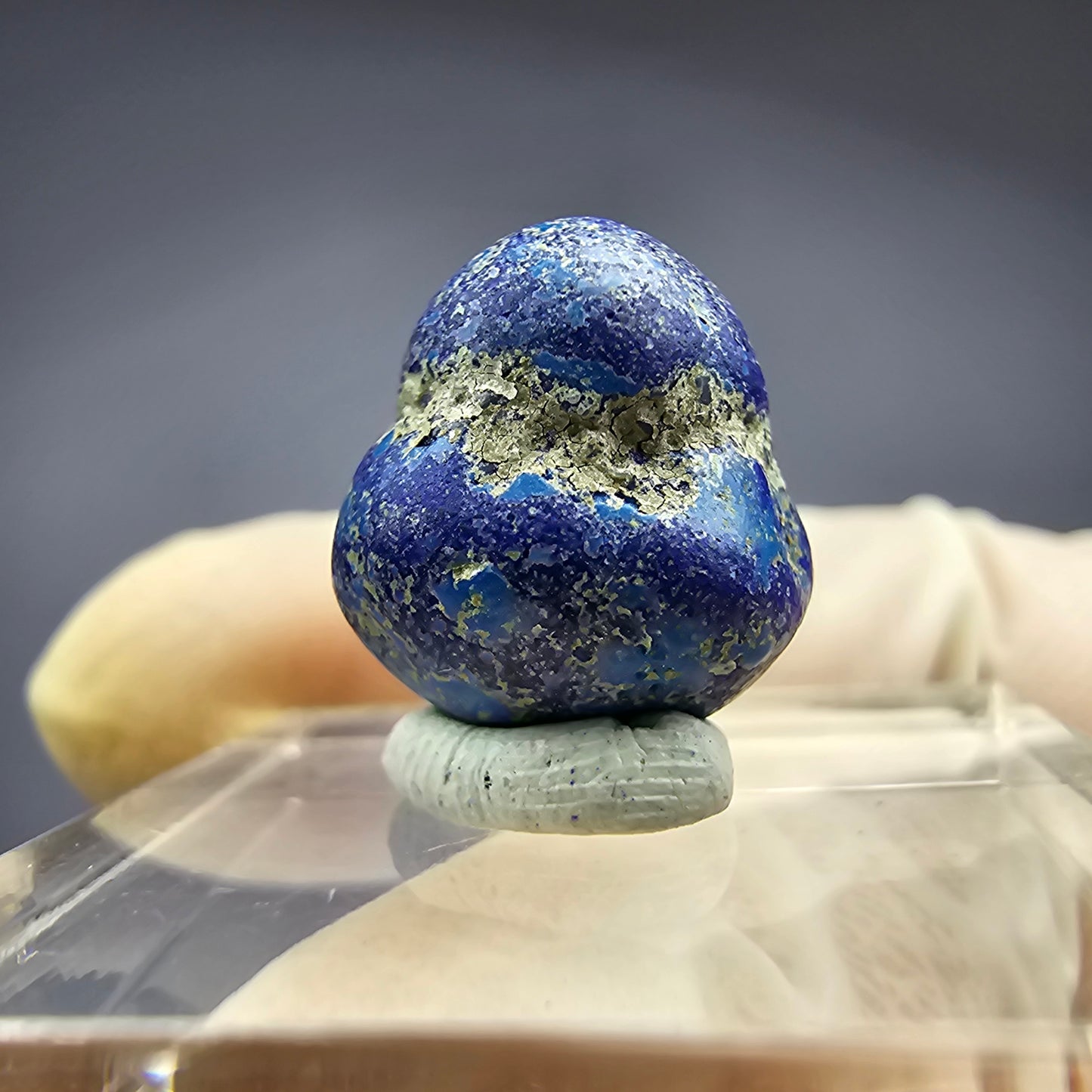 Seltene große Azurit Blueberry - poliert 14,6mm Durchmesser aus USA, New Mexico