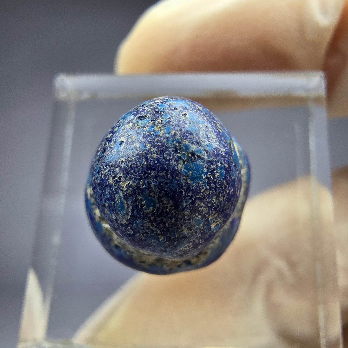 Seltene große Azurit Blueberry - poliert 14,6mm Durchmesser aus USA, New Mexico