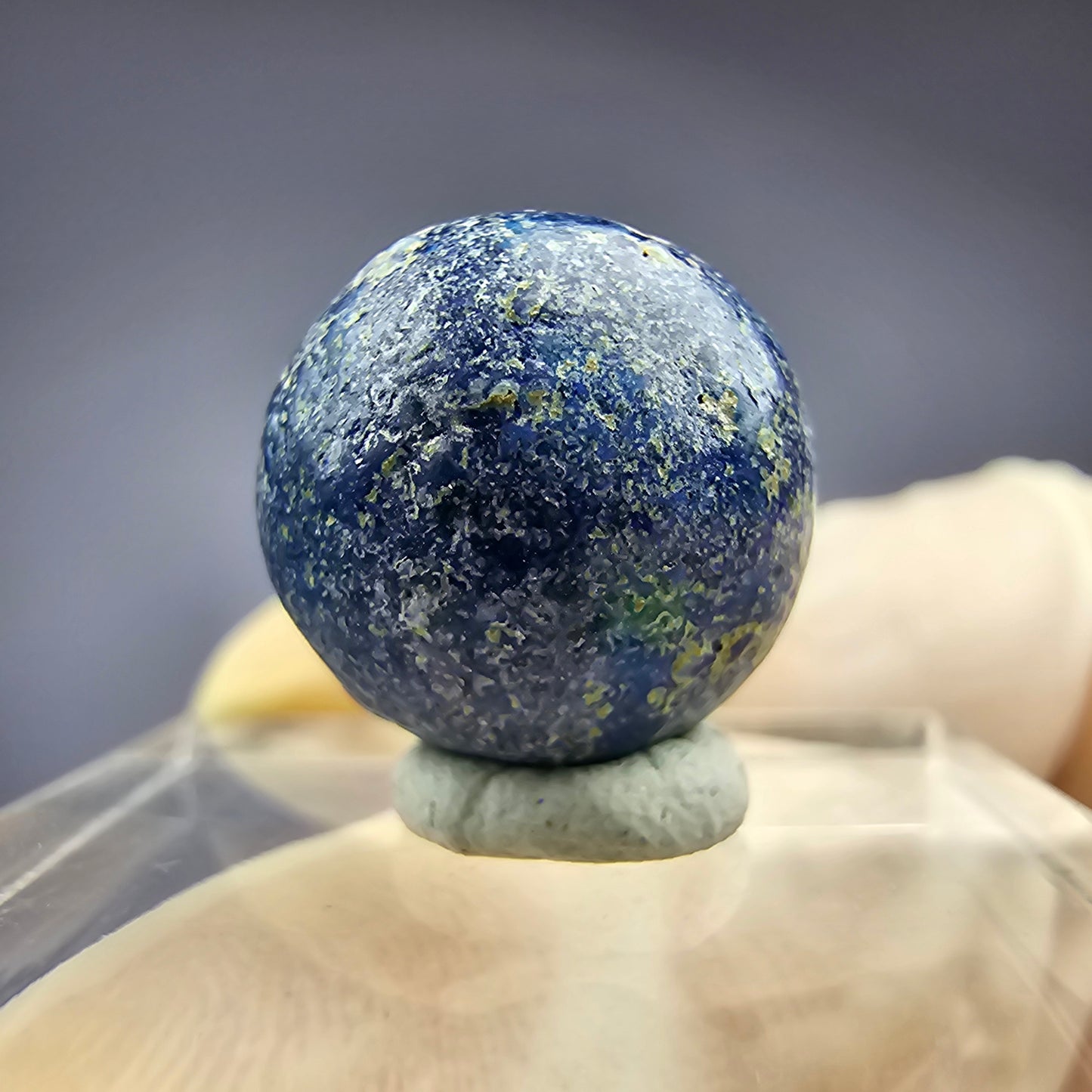 Seltene große Azurit Blueberry - poliert 14,2mm Durchmesser aus USA, New Mexico