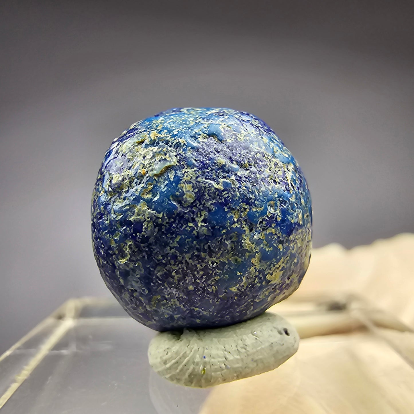 Seltene große Azurit Blueberry - poliert 15,3mm Durchmesser aus USA, New Mexico