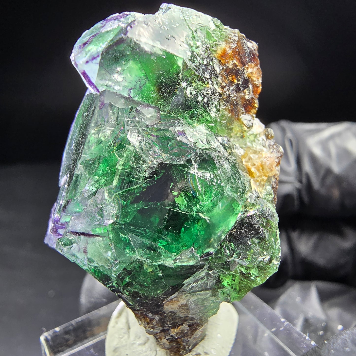 Seltene Phantom Fluorit Würfel Stufe grün braun 37*26*21mm aus Erongo, Namibia