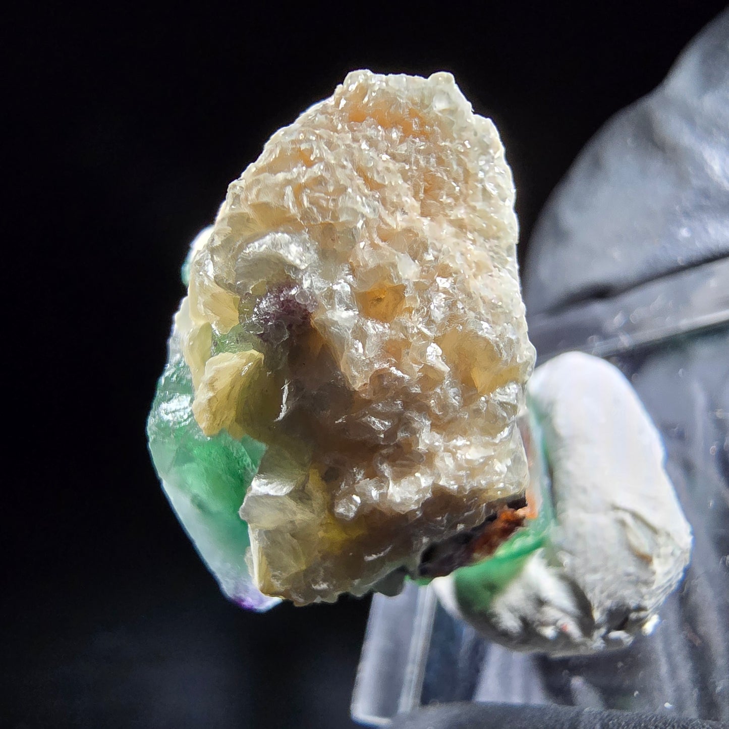 Phantom Fluorit Würfel, Muskovit Stufe Erongo, Namibia 28*22*17mm Sammlung