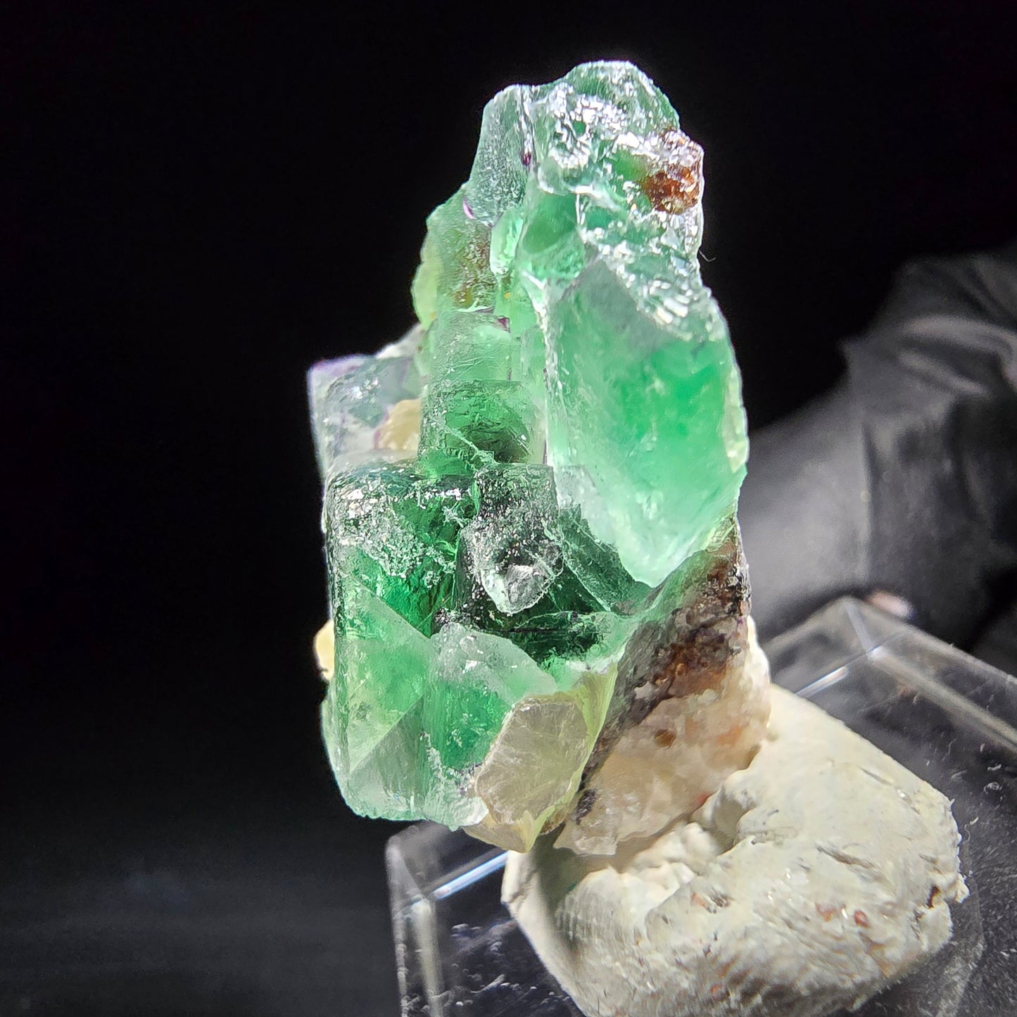Phantom Fluorit Würfel, Muskovit Stufe Erongo, Namibia 28*22*17mm Sammlung