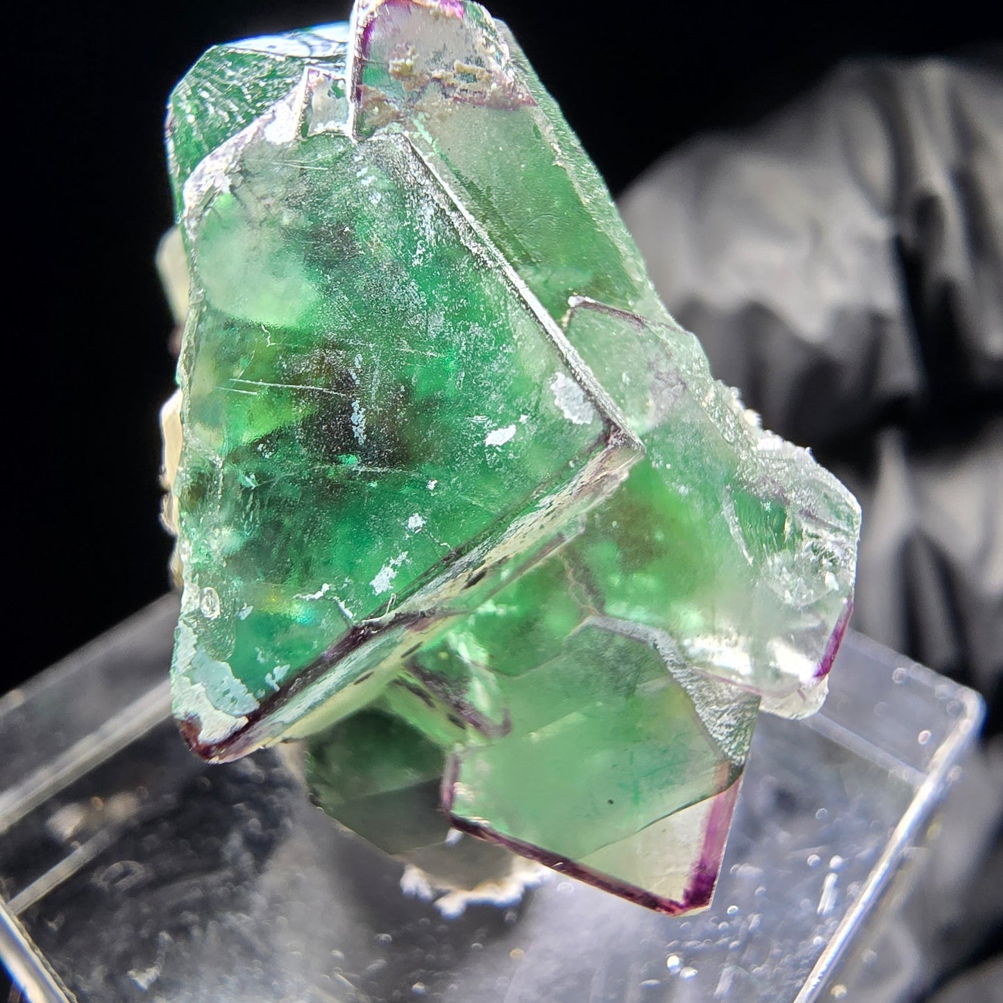 Phantom Fluorit Würfel, Muskovit Stufe Erongo, Namibia 26*20*17mm Sammlung