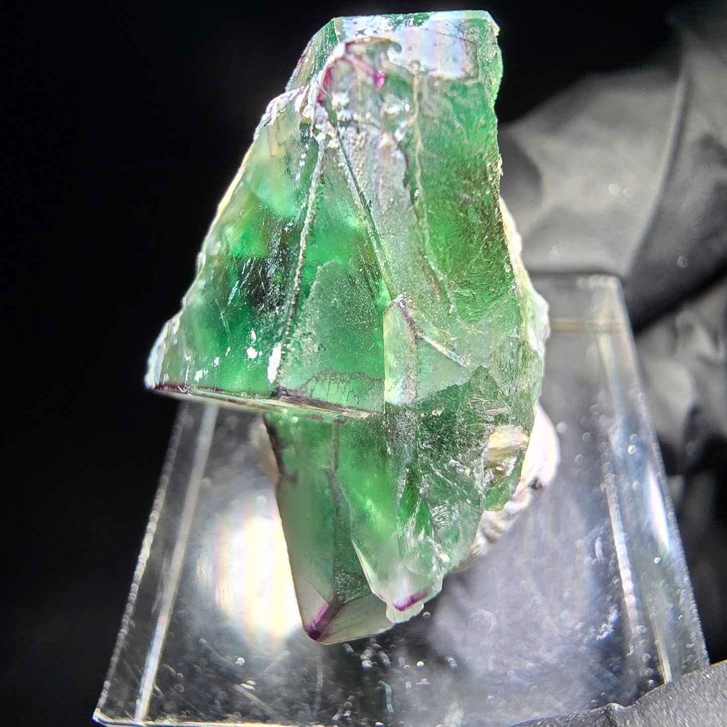 Phantom Fluorit Würfel, Muskovit Stufe Erongo, Namibia 26*20*17mm Sammlung