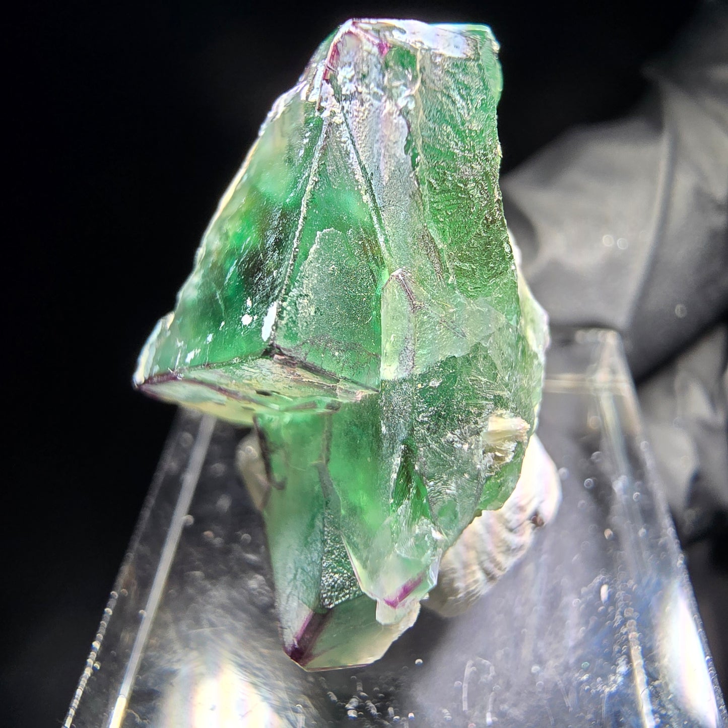 Phantom Fluorit Würfel, Muskovit Stufe Erongo, Namibia 26*20*17mm Sammlung
