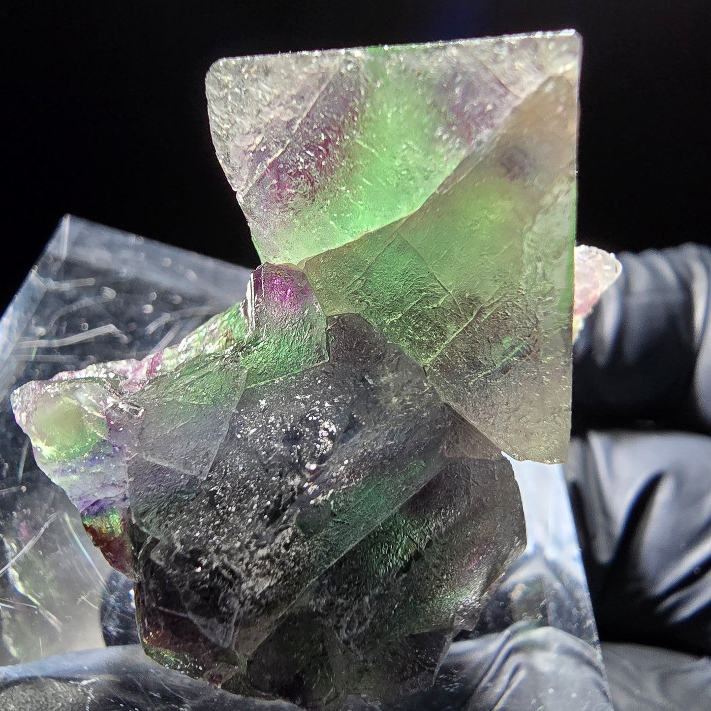 Phantom Fluorit Würfel grün lila blau Stufe Erongo, Namibia 37*36*22mm Sammlung