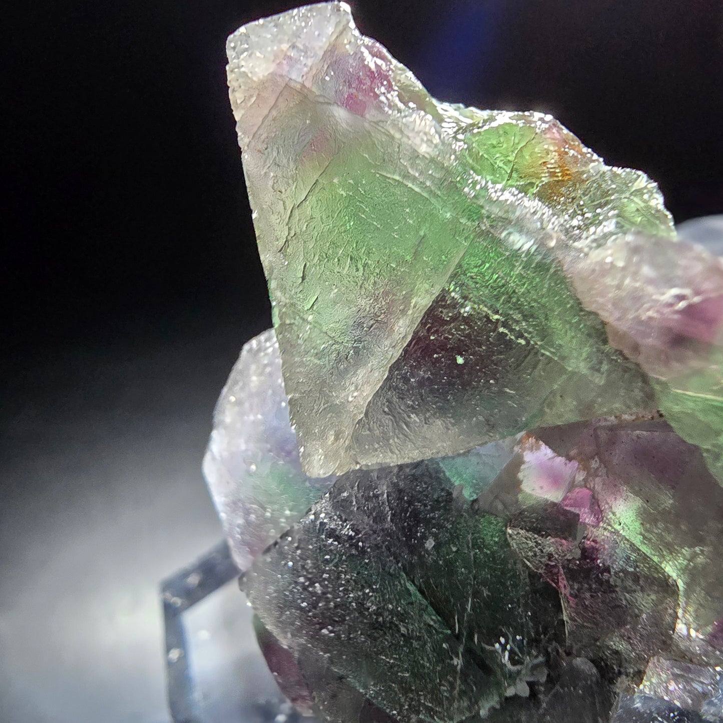 Phantom Fluorit Würfel grün lila blau Stufe Erongo, Namibia 37*36*22mm Sammlung