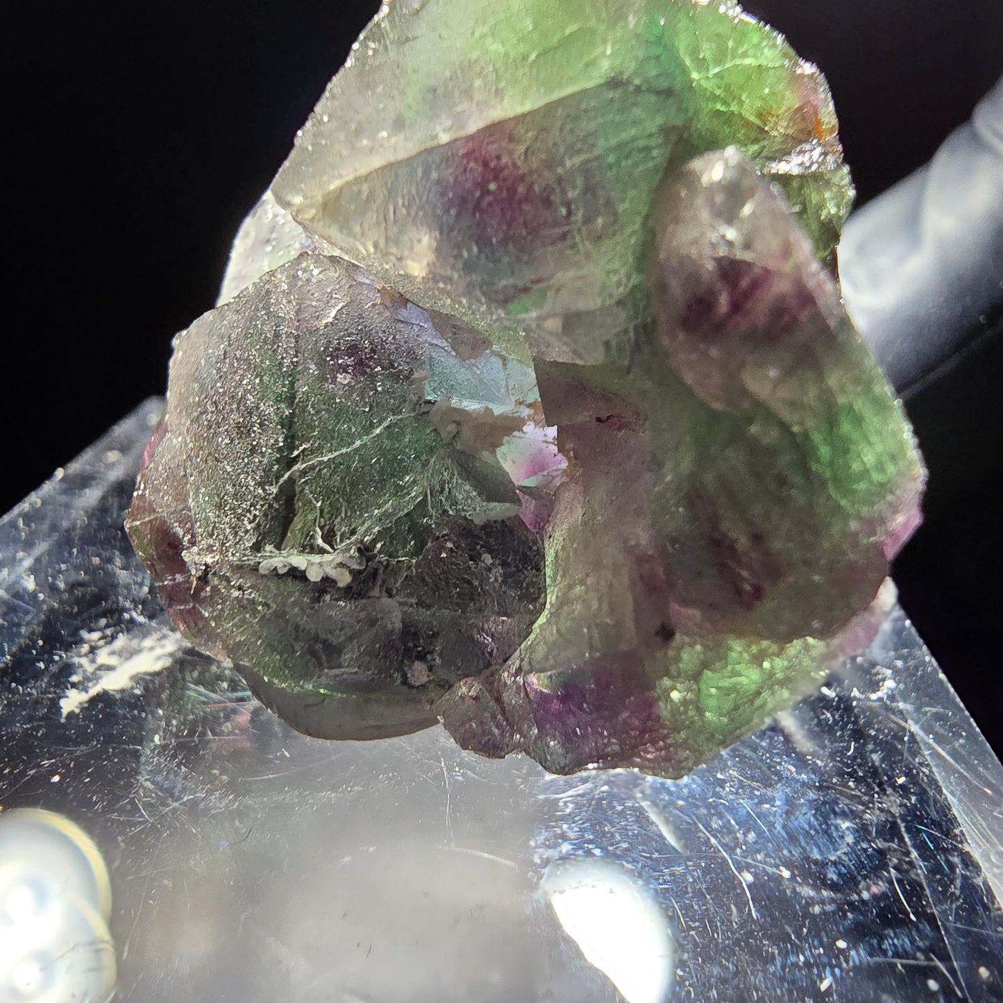 Phantom Fluorit Würfel grün lila blau Stufe Erongo, Namibia 37*36*22mm Sammlung