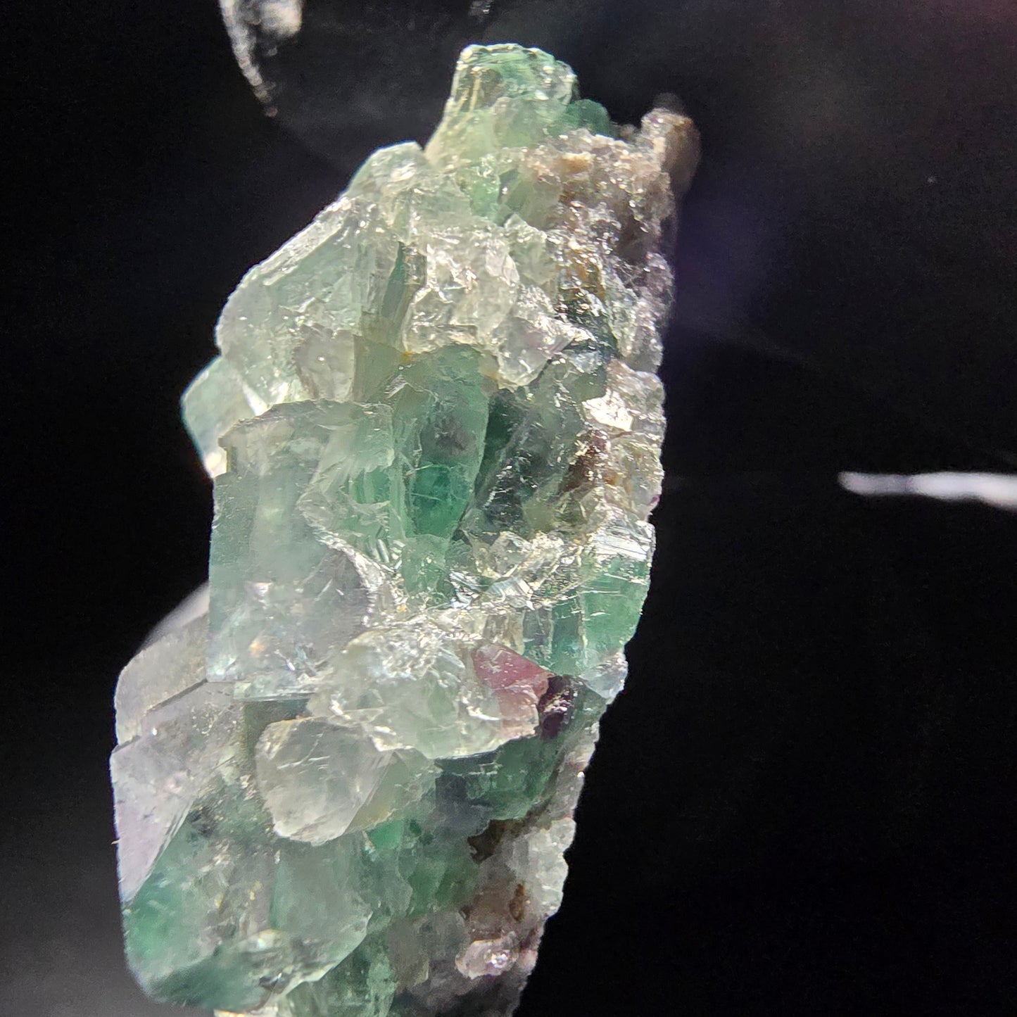 Niveau de cube de fluorite fantôme vert violet Okorusu, collection namibie 35*15*14mm