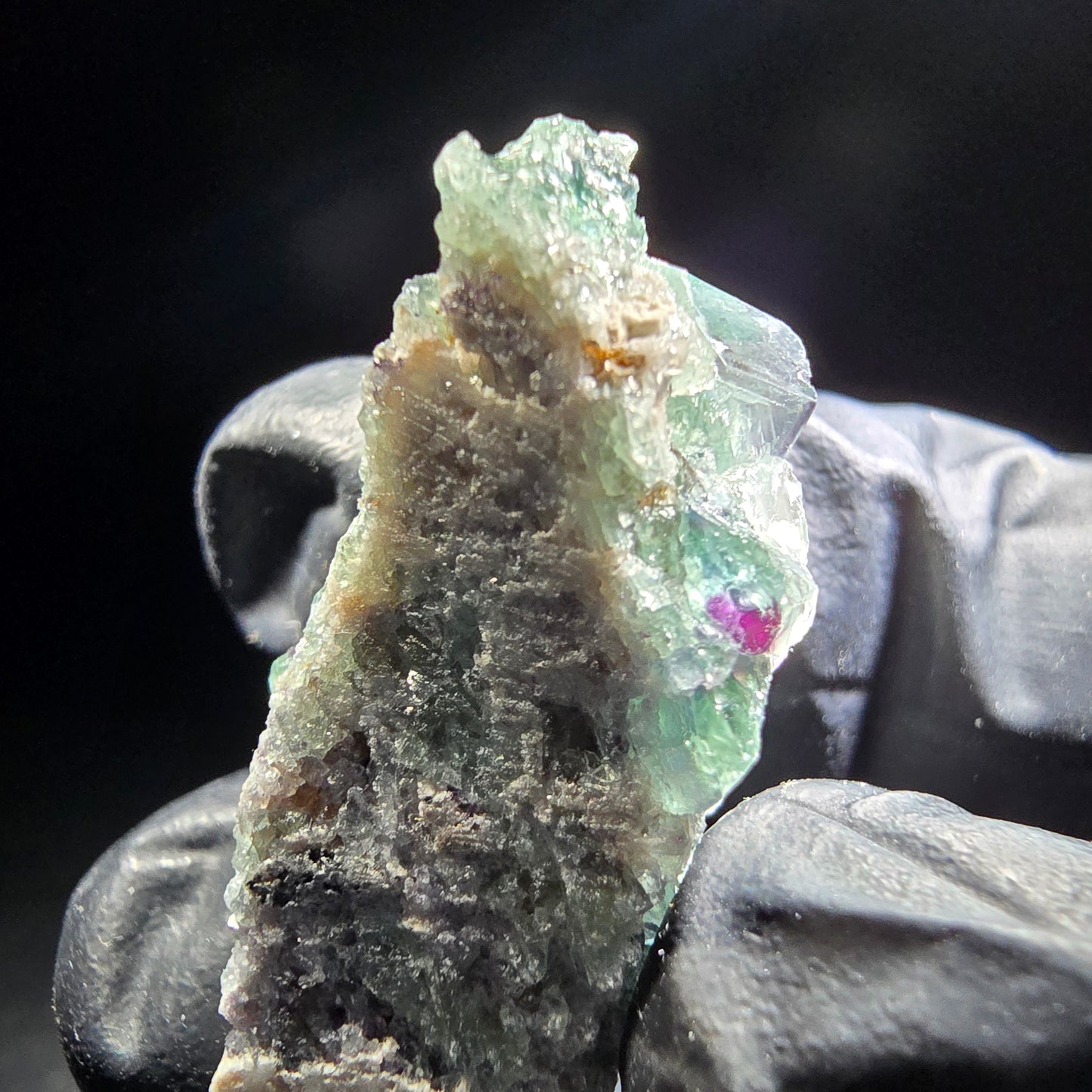 Niveau de cube de fluorite fantôme vert violet Okorusu, collection namibie 35*15*14mm