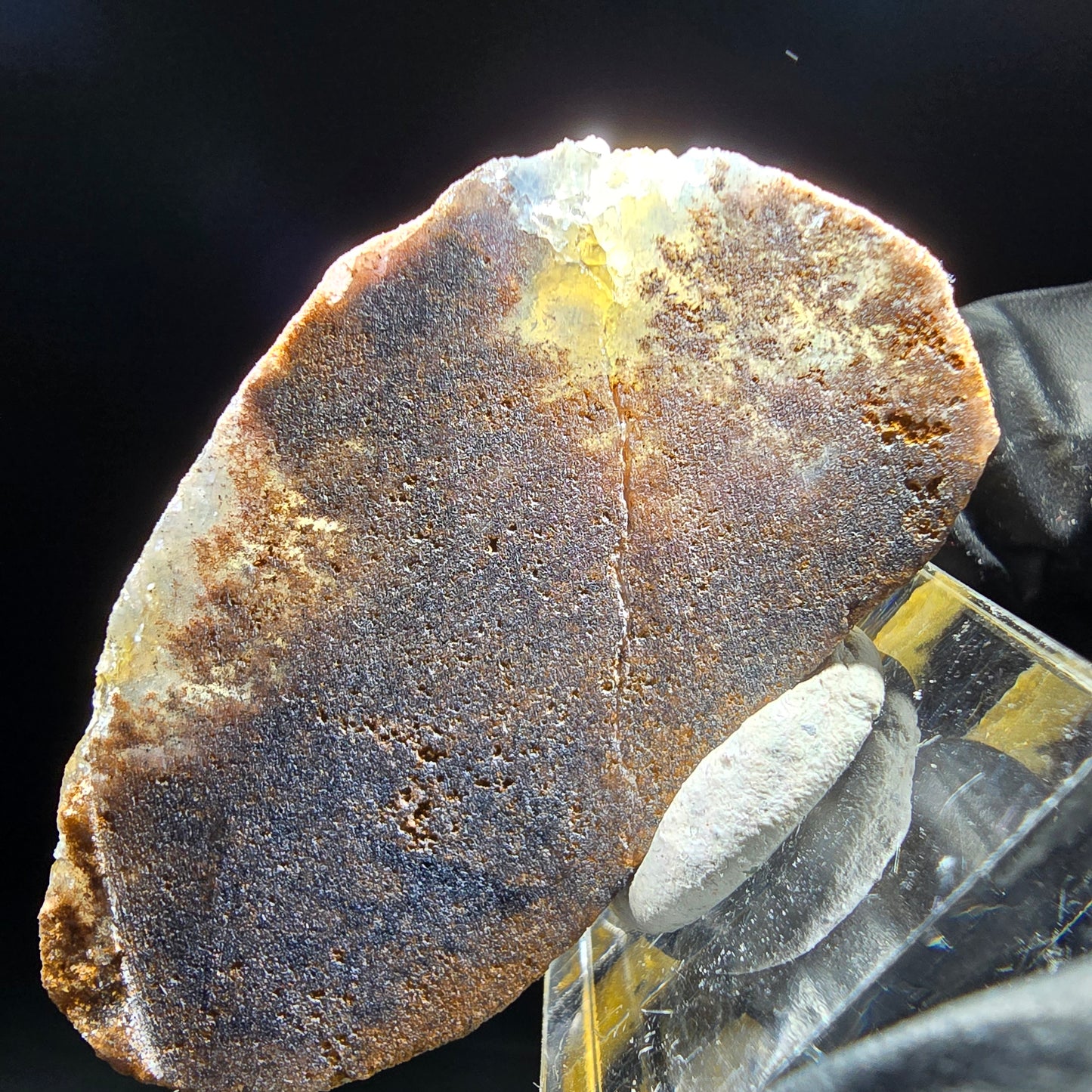 Honey Pocket Phantom Fluorite stage jaune bleu Okorusu namibie 50*28*14mm collection