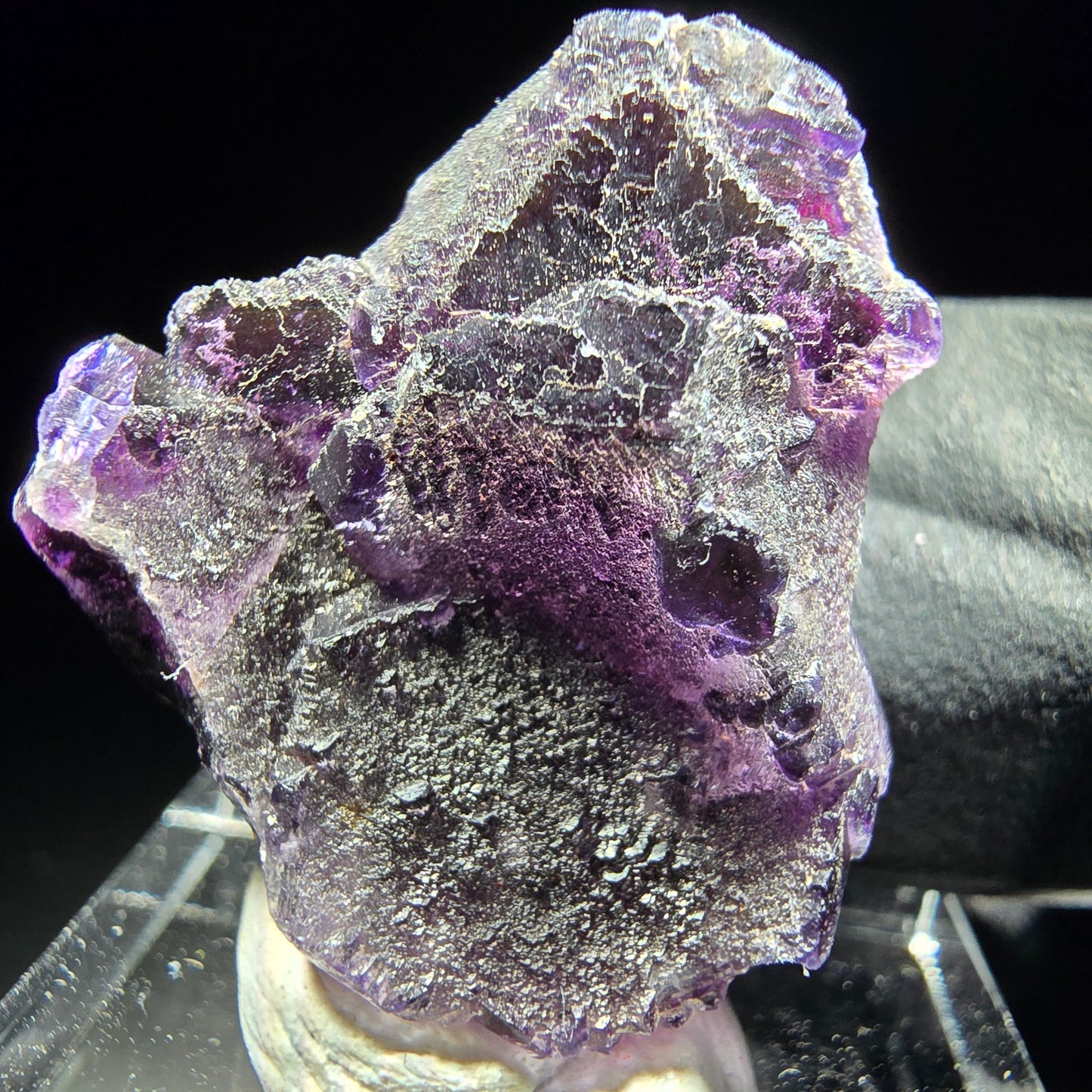 Stade de cube de fluorite fantôme violet Okorusu, namibie 23*22*9mm collection minérale