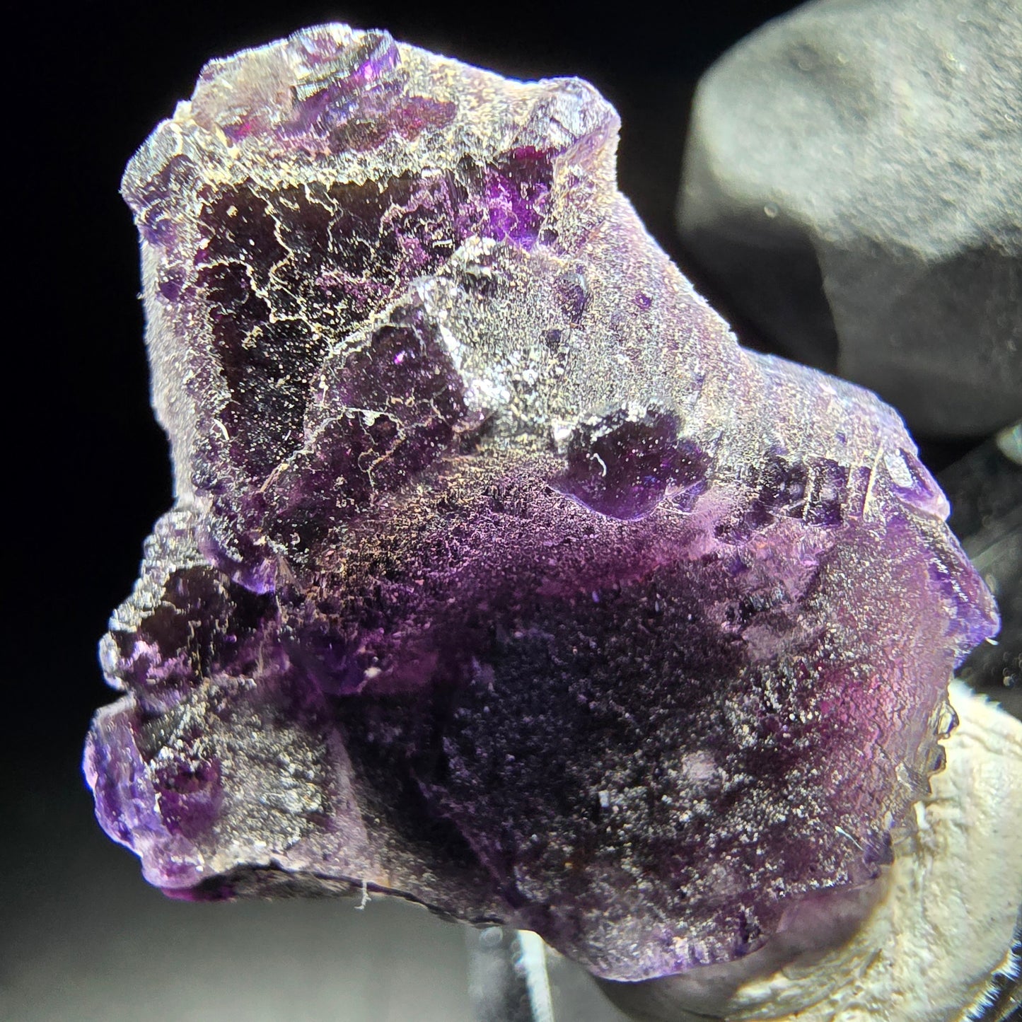 Stade de cube de fluorite fantôme violet Okorusu, namibie 23*22*9mm collection minérale