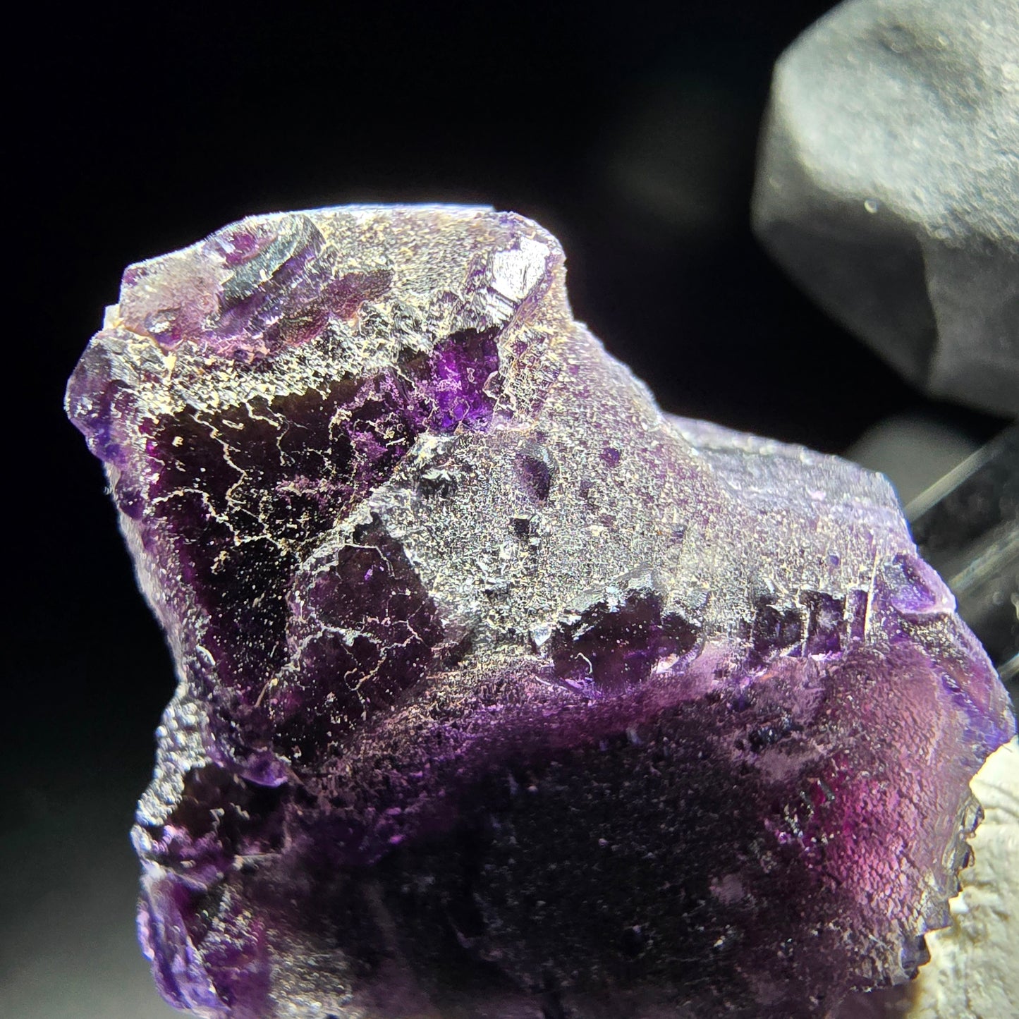 Stade de cube de fluorite fantôme violet Okorusu, namibie 23*22*9mm collection minérale