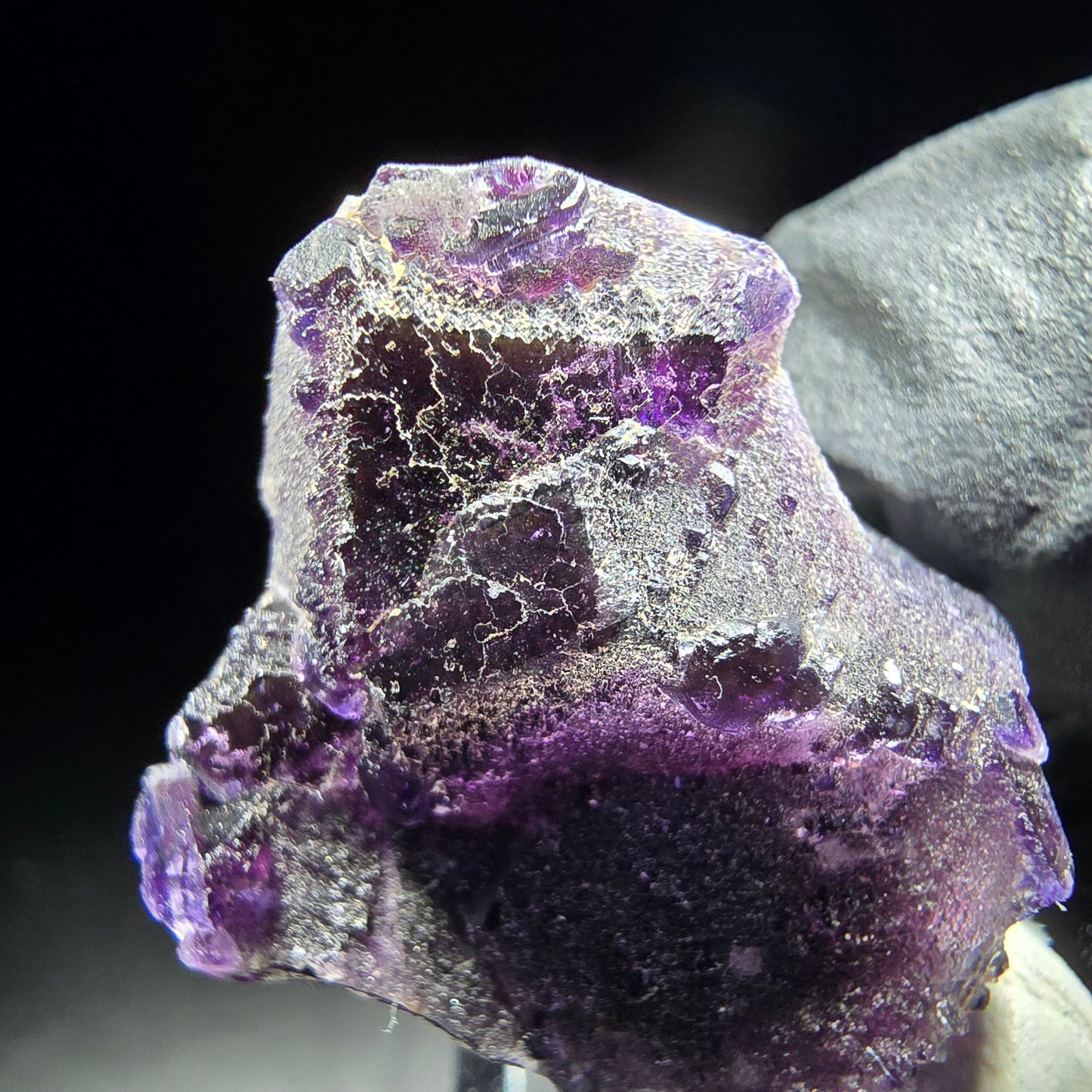 Stade de cube de fluorite fantôme violet Okorusu, namibie 23*22*9mm collection minérale