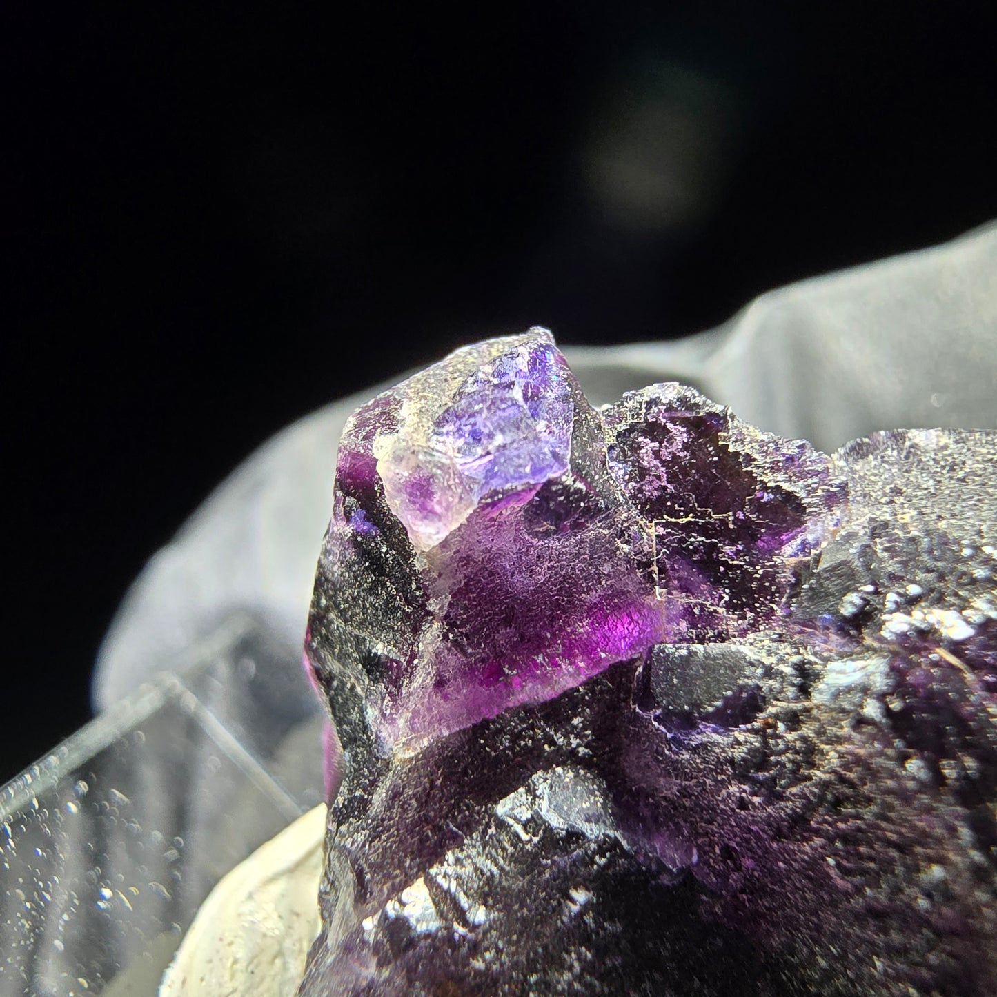 Stade de cube de fluorite fantôme violet Okorusu, namibie 23*22*9mm collection minérale
