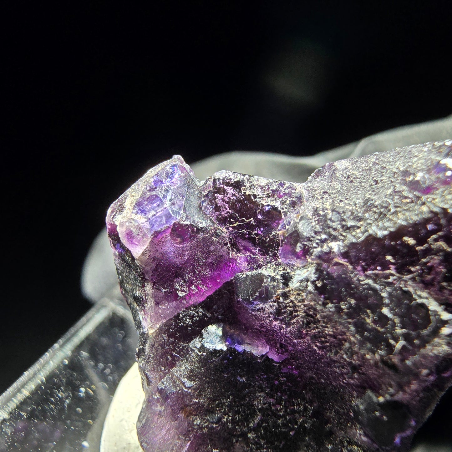 Stade de cube de fluorite fantôme violet Okorusu, namibie 23*22*9mm collection minérale