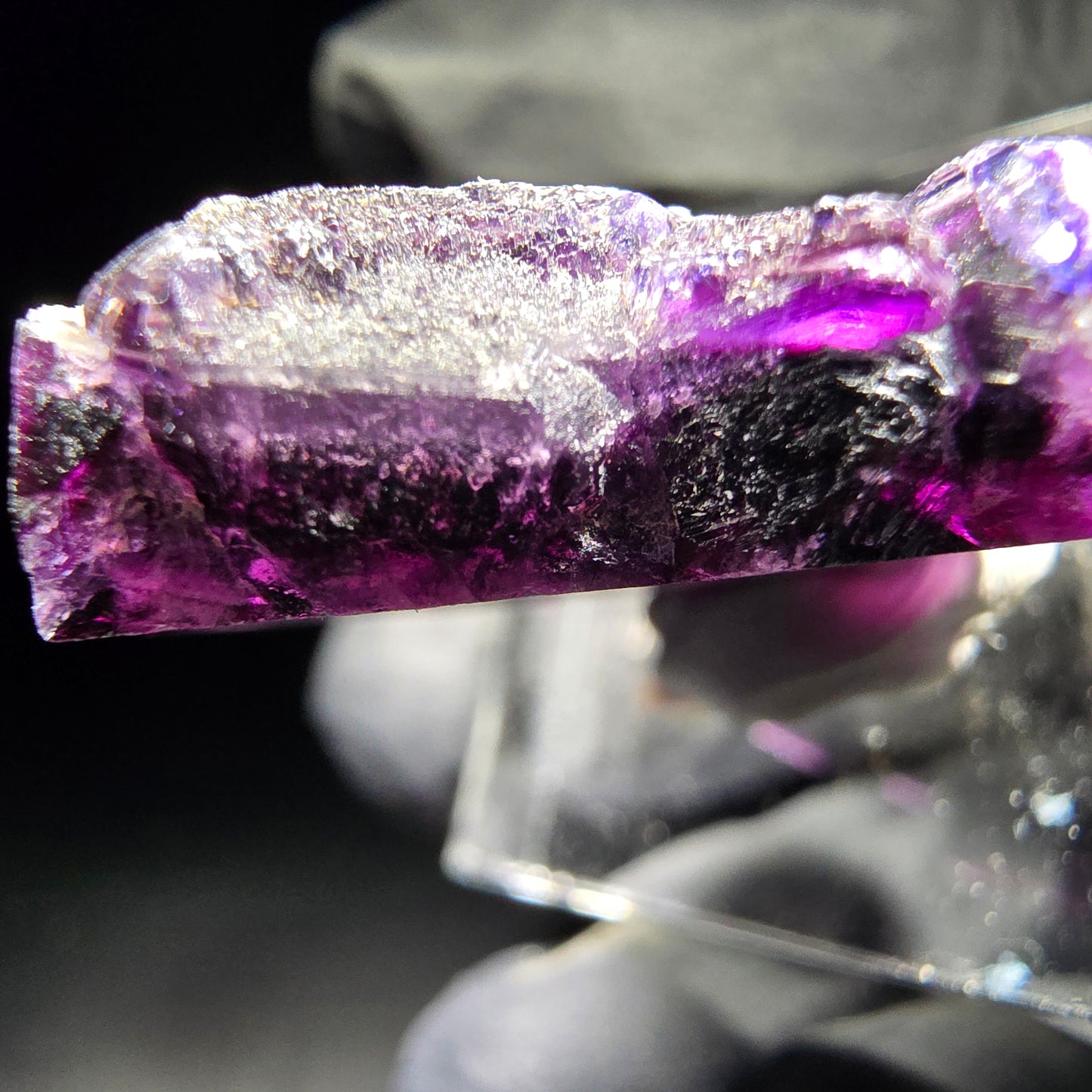 Stade de cube de fluorite fantôme violet Okorusu, namibie 23*22*9mm collection minérale