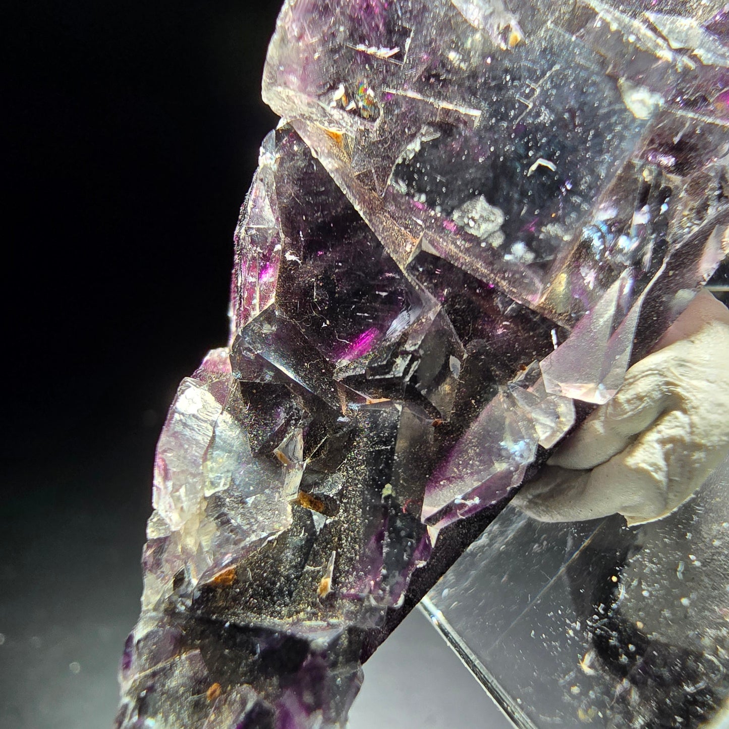 Stade de cube de fluorite fantôme violet Okorusu namibie 47*23*12mm collection minérale