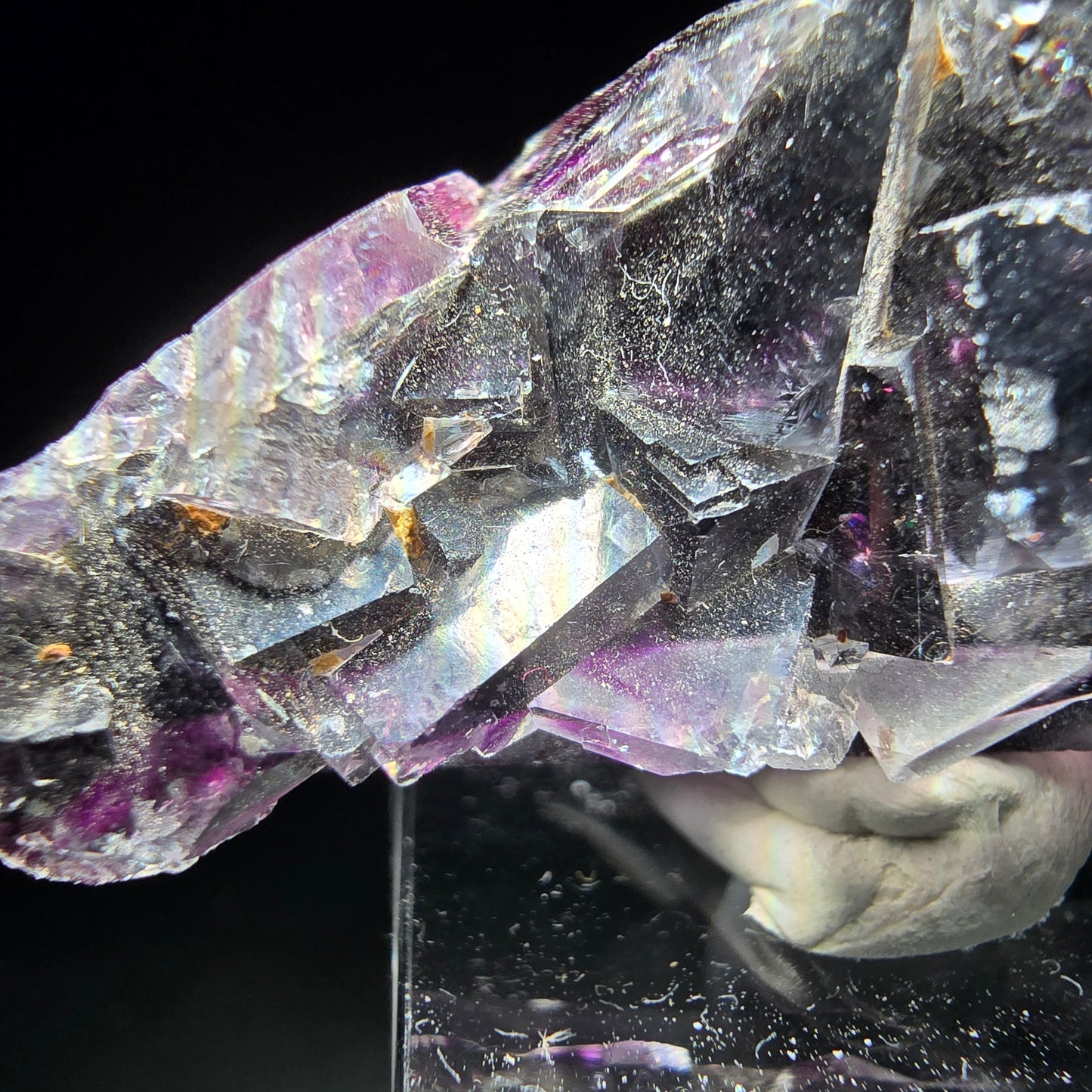 Stade de cube de fluorite fantôme violet Okorusu namibie 47*23*12mm collection minérale