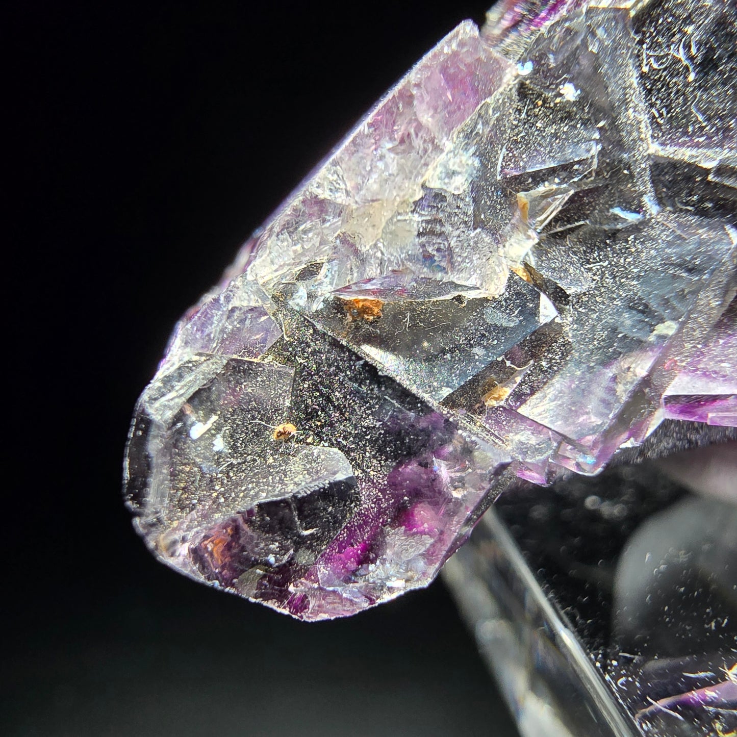 Stade de cube de fluorite fantôme violet Okorusu namibie 47*23*12mm collection minérale