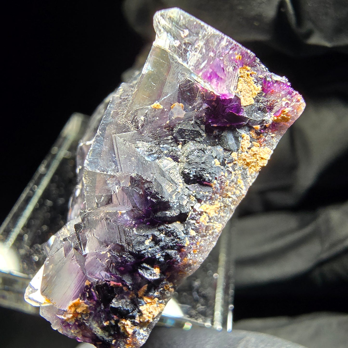 Stade de cube de fluorite fantôme violet Okorusu namibie 47*23*12mm collection minérale