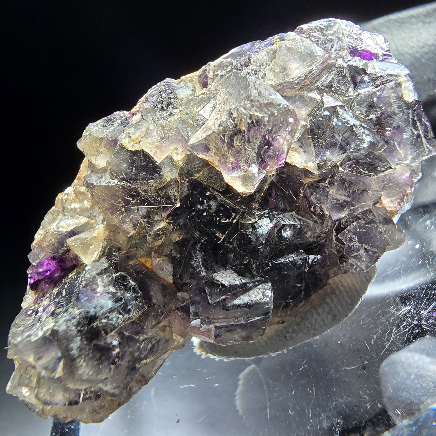Phantom Fluorite Cube Tier Violet Blanc Okorusu, Namibie 41*21*12mm Collection