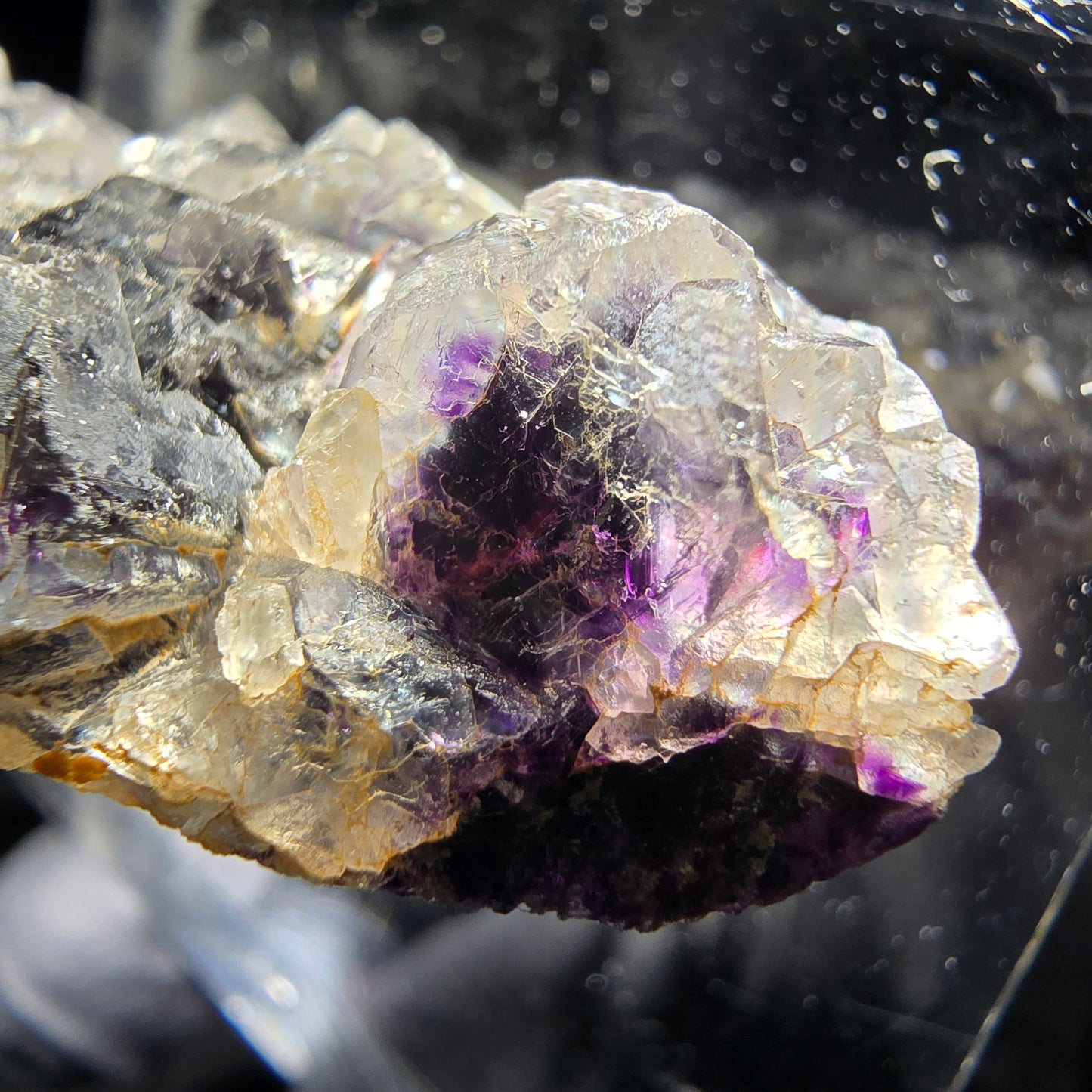 Phantom Fluorite Cube Tier Violet Blanc Okorusu, Namibie 41*21*12mm Collection
