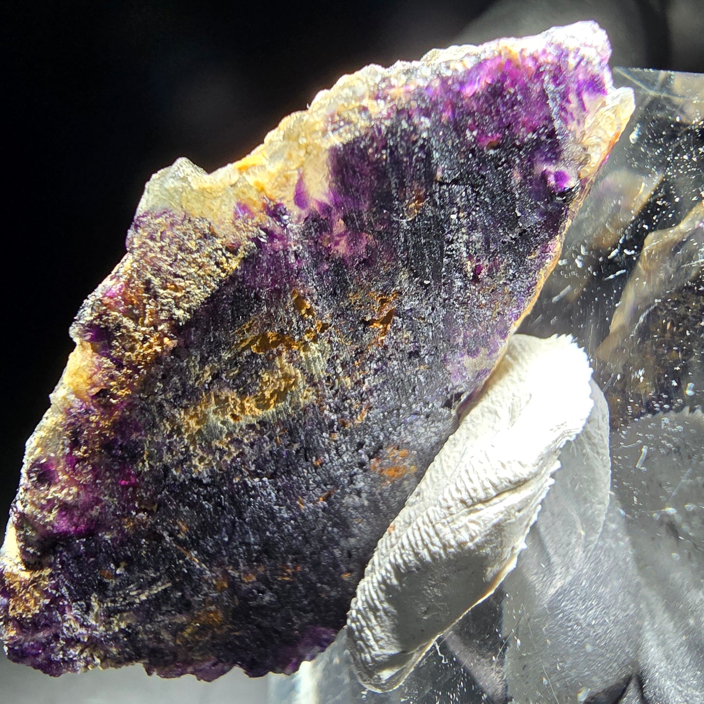 Phantom Fluorite Cube Tier Violet Blanc Okorusu, Namibie 41*21*12mm Collection