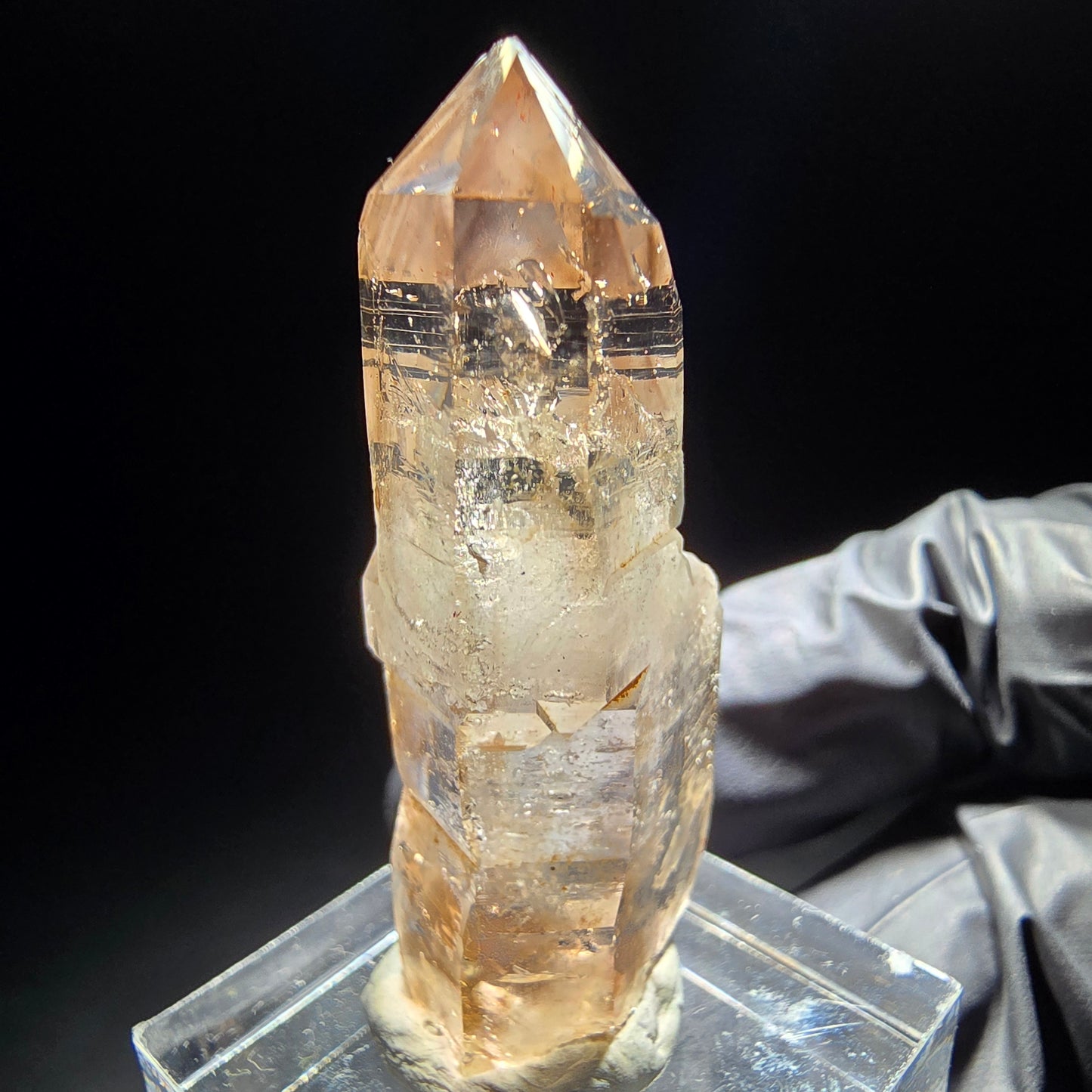 Klare Phantom Rauchquarz Zepter Spitze Goboboseb, Namibia 42*19*12mm Sammlung