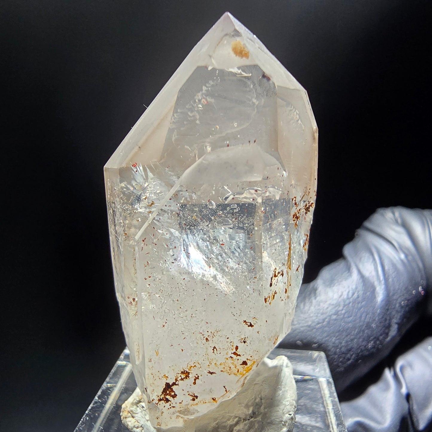 Klare Phantom Rauchquarz Zepter Spitze Goboboseb, Namibia 41*22*18mm Sammlung