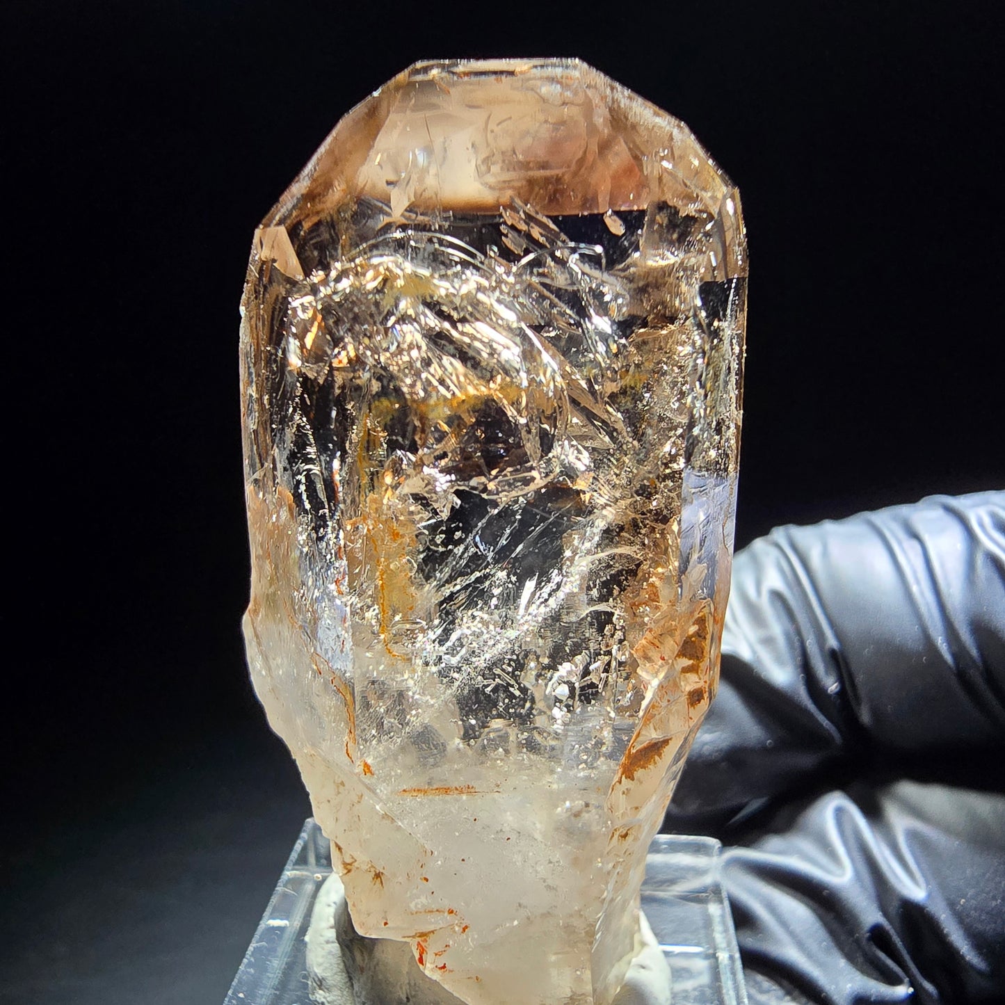 Klare Phantom Rauchquarz Zepter Spitze Goboboseb, Namibia 49*26*18mm Sammlung