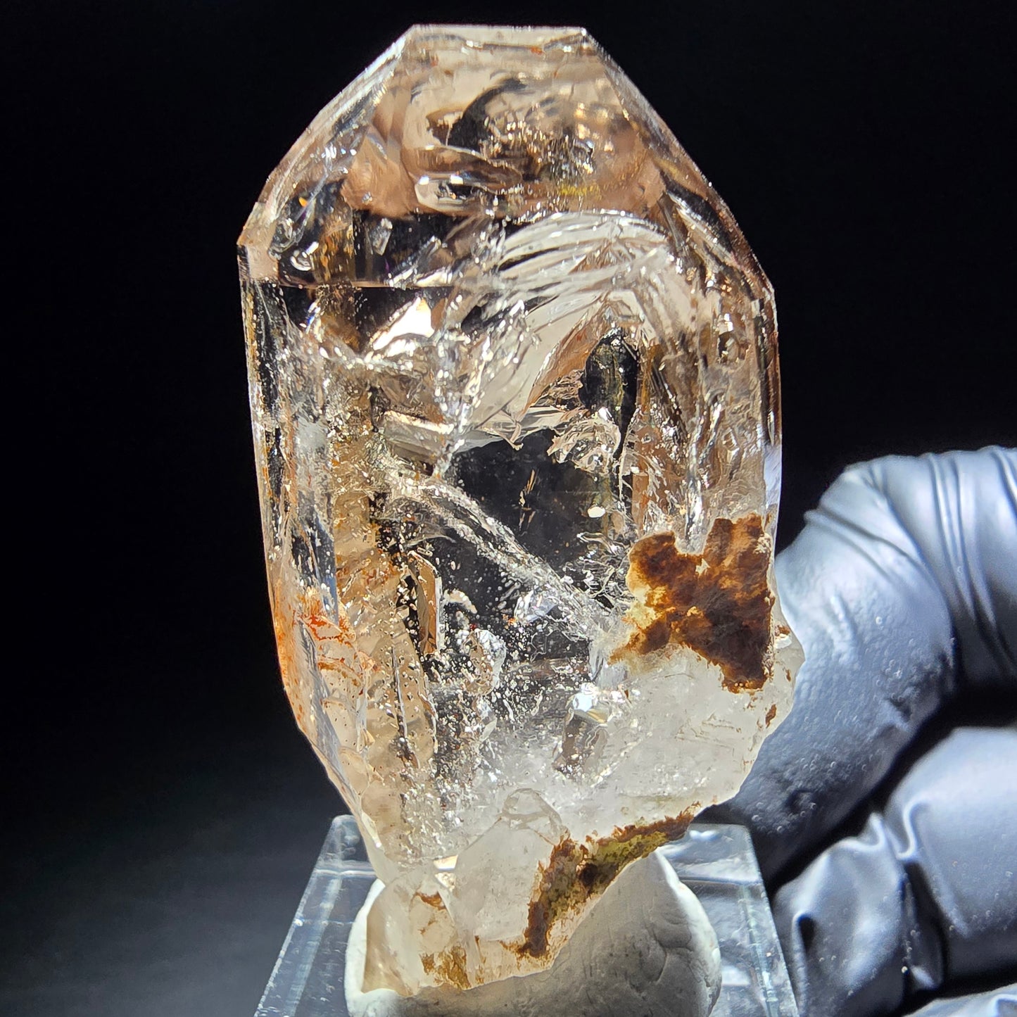 Klare Phantom Rauchquarz Zepter Spitze Goboboseb, Namibia 49*26*18mm Sammlung