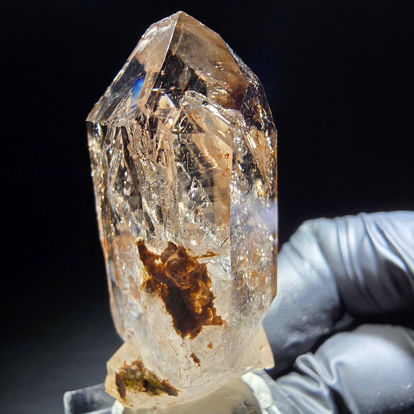 Klare Phantom Rauchquarz Zepter Spitze Goboboseb, Namibia 49*26*18mm Sammlung