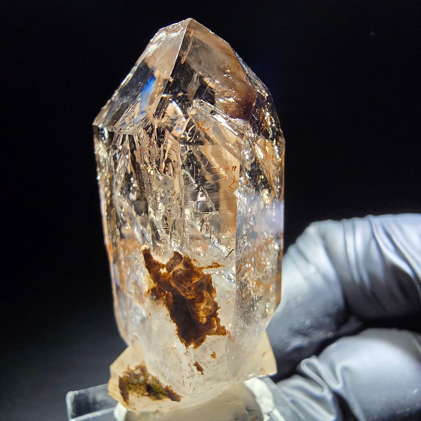 Klare Phantom Rauchquarz Zepter Spitze Goboboseb, Namibia 49*26*18mm Sammlung