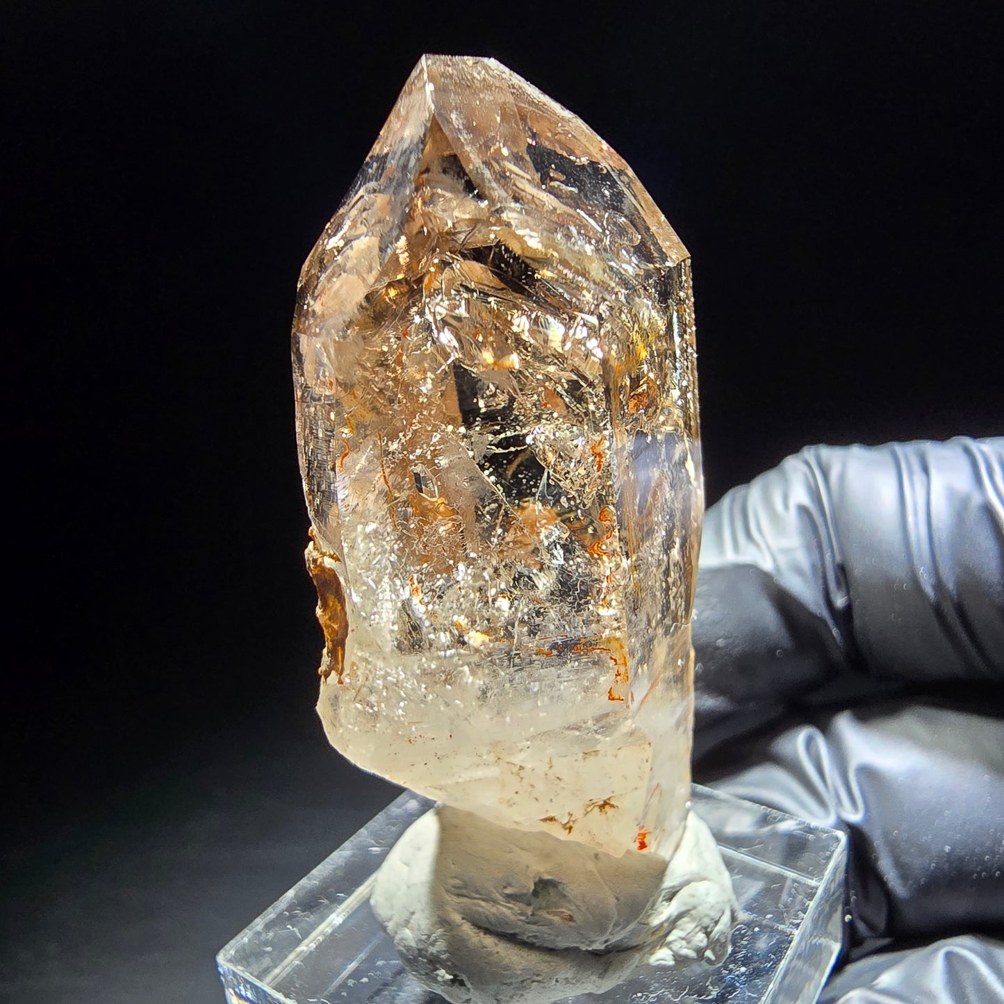 Klare Phantom Rauchquarz Zepter Spitze Goboboseb, Namibia 49*26*18mm Sammlung