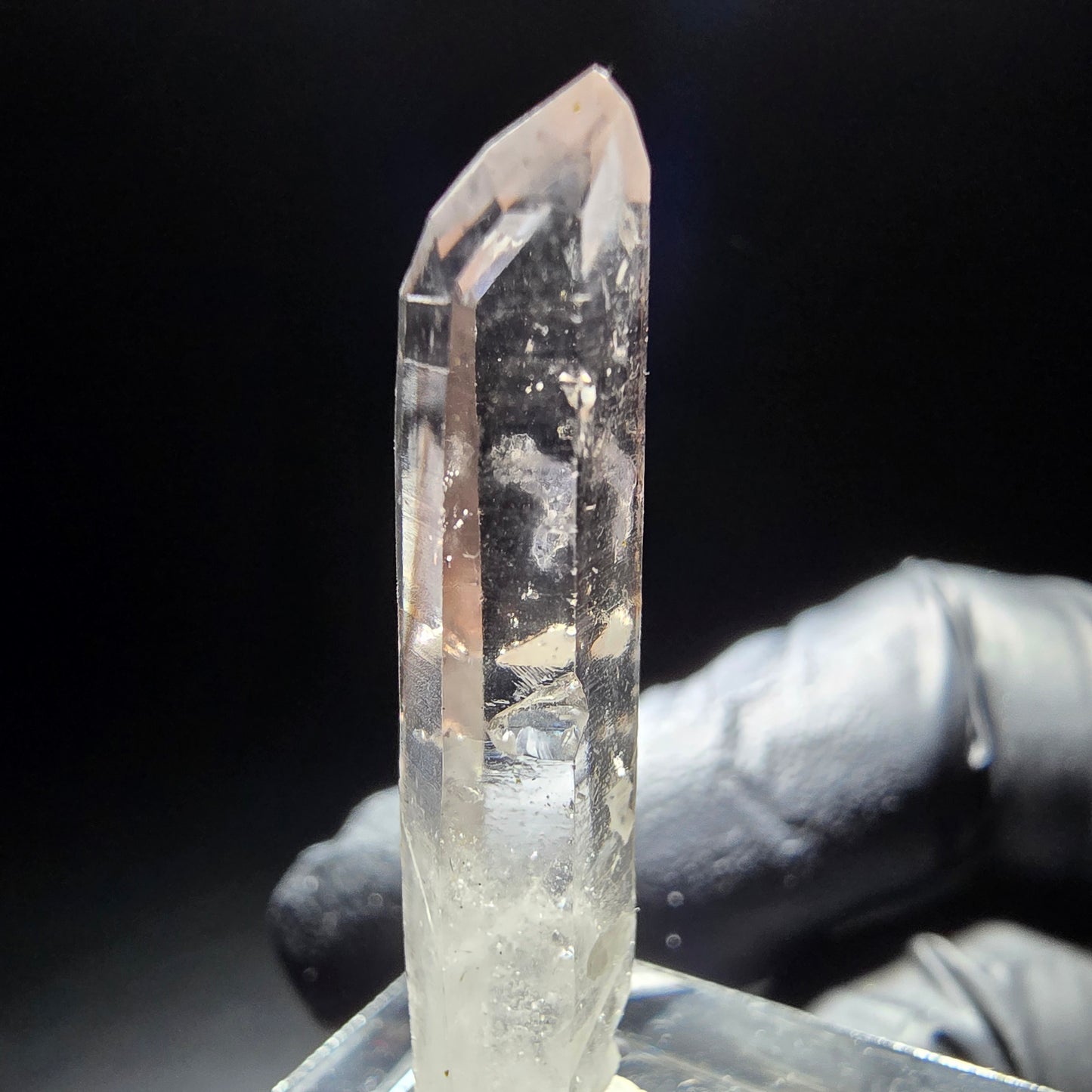 Phantom Rauchquarz Spitze weiß lila Goboboseb, Namibia 35*9*5mm Sammlung