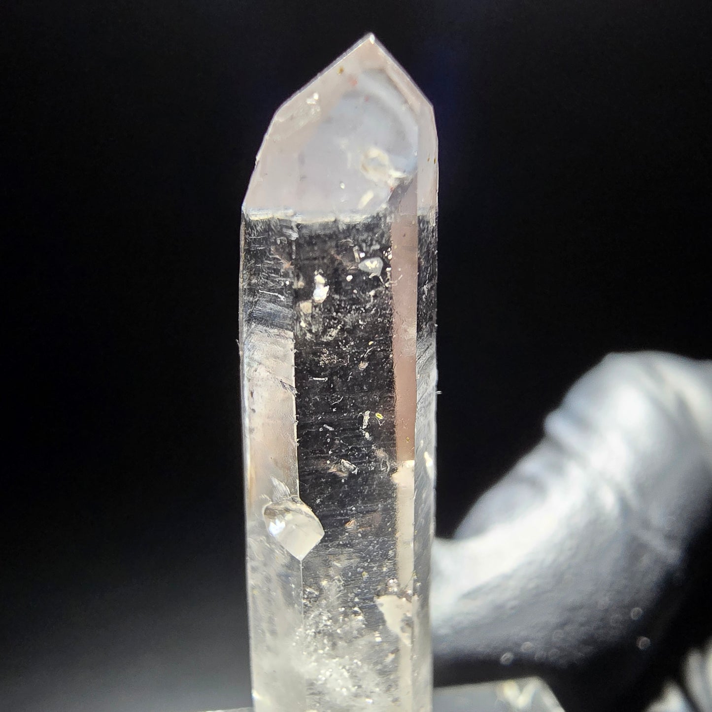 Phantom Rauchquarz Spitze weiß lila Goboboseb, Namibia 35*9*5mm Sammlung