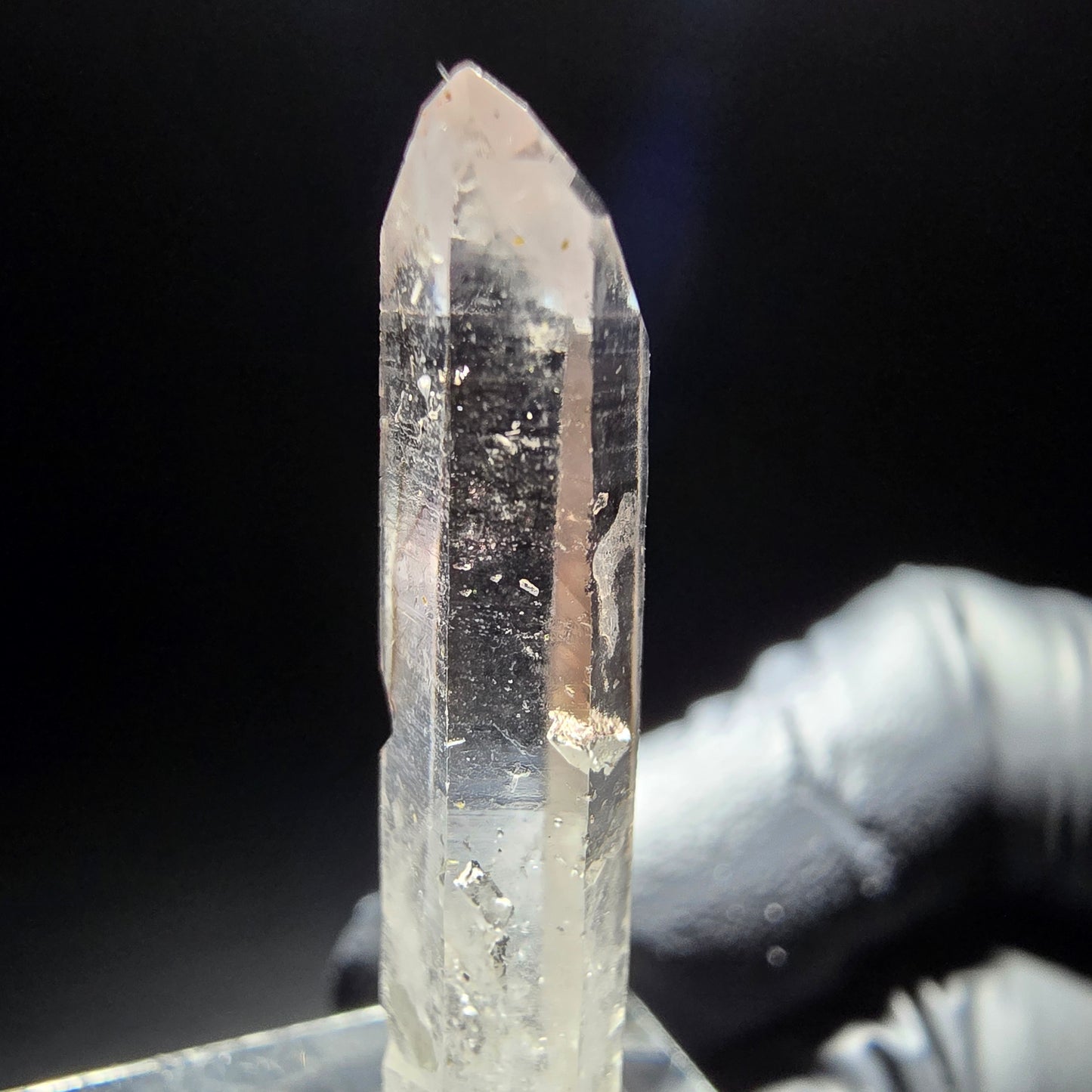 Phantom Rauchquarz Spitze weiß lila Goboboseb, Namibia 35*9*5mm Sammlung