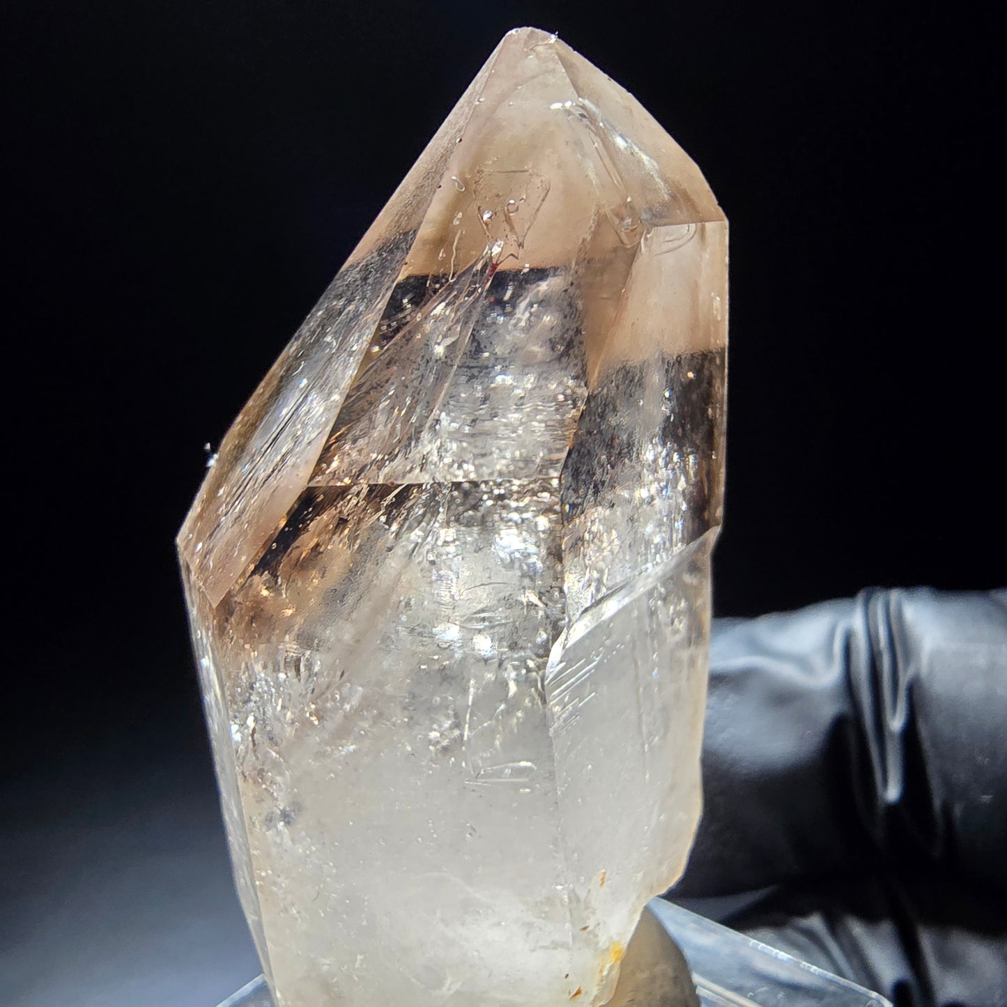 Klare Phantom Rauchquarz Zepter Spitze Goboboseb, Namibia 48*27*19mm Sammlung