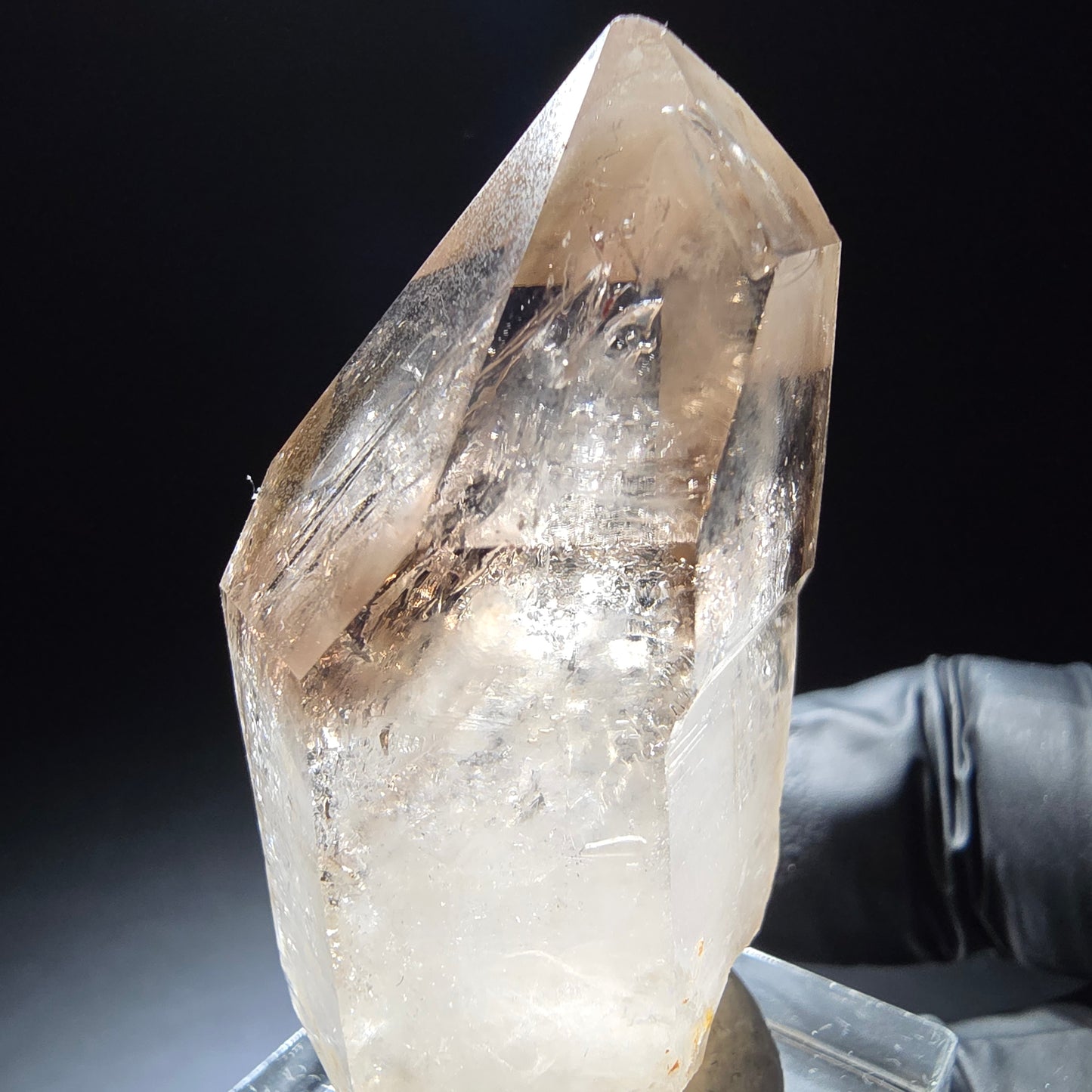 Klare Phantom Rauchquarz Zepter Spitze Goboboseb, Namibia 48*27*19mm Sammlung